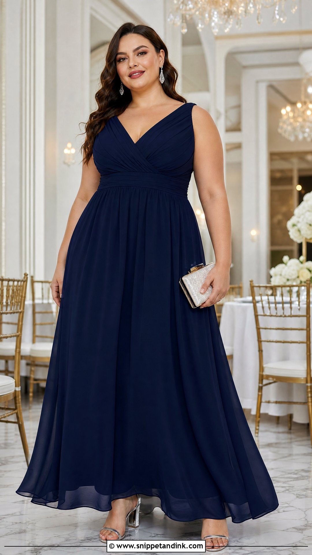 Plus Size Navy A Line Gown - Snippet and Ink - 20 Plus Size Gowns Formal Wedding Parties