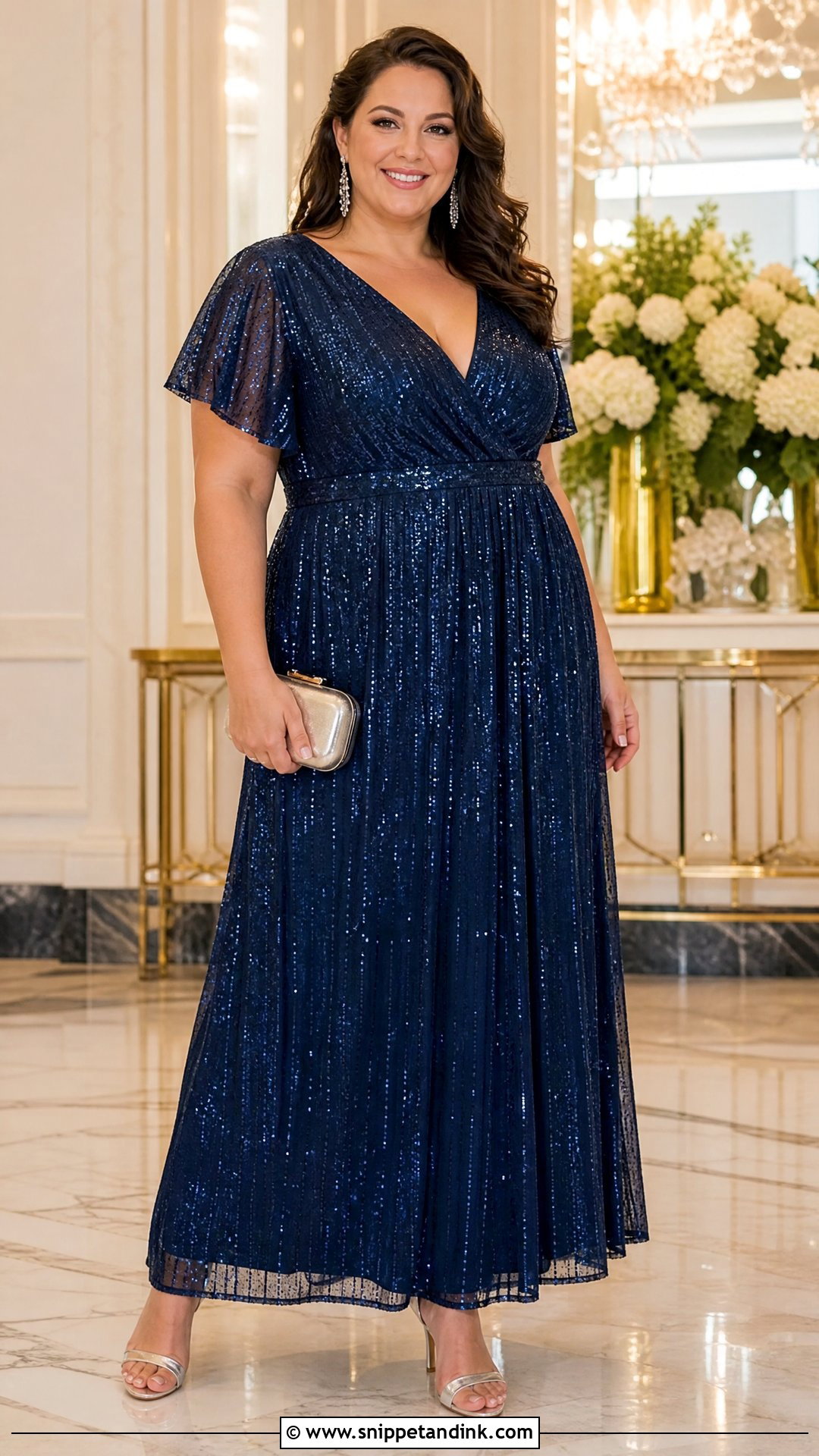 Plus Size Navy Sequin Maxi Dress - Snippet and Ink - 20 Plus Size Party Dresses for Wedding