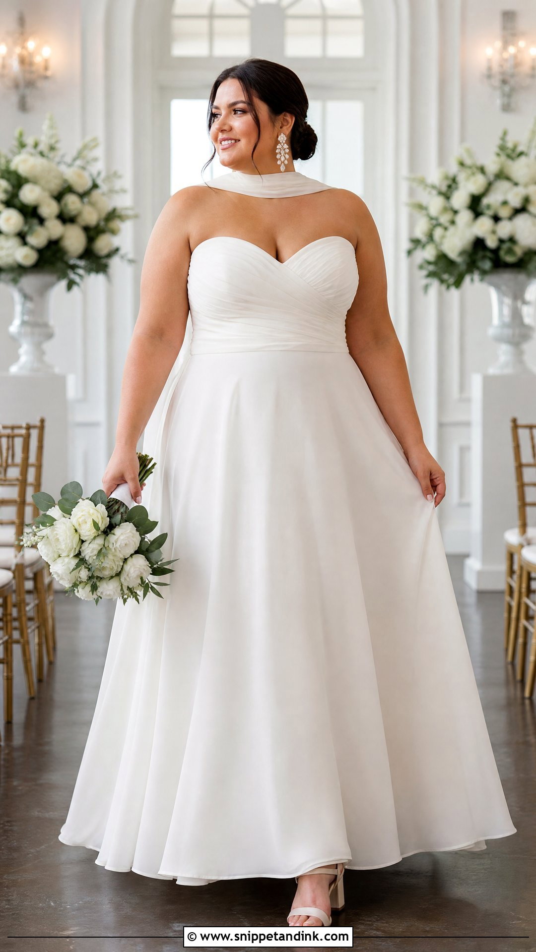 Plus Size Neck Scarf Wedding Dress - Snippet and Ink - 20 Neck Scarf Wedding Dresses