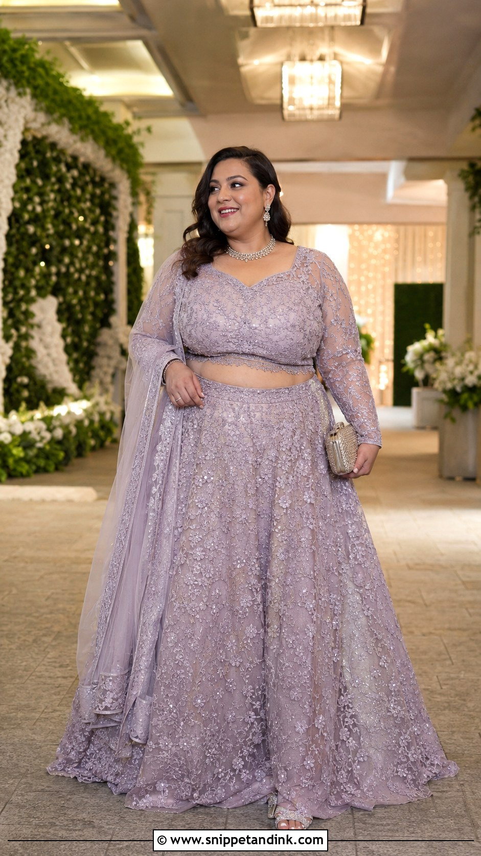 Plus Size Net Lehenga for Wedding - Snippet and Ink - 30 Plus Size Indian Outfits for Wedding