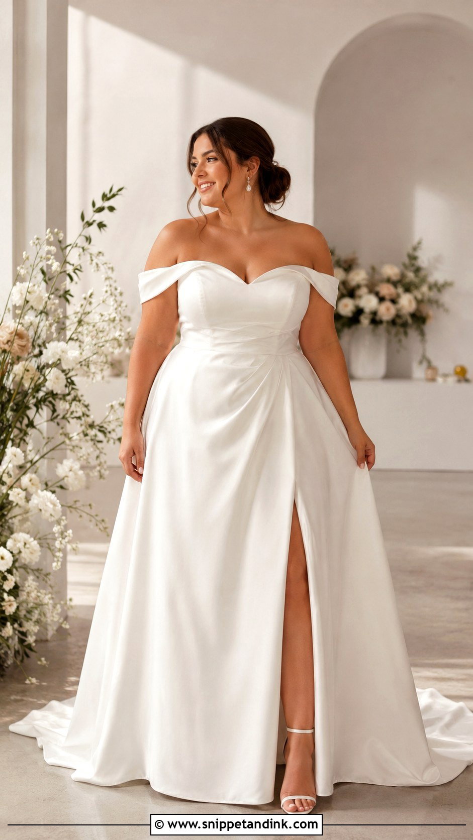 Plus Size Off Shoulder Wedding Dress - Snippet and Ink - 25 Wedding Dresses Curvy Bride