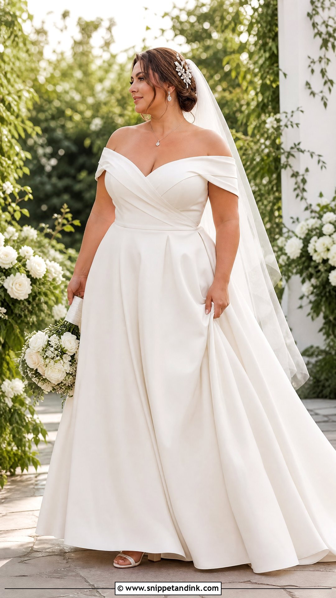 Plus Size Off Shoulder Wedding Gown - Snippet and Ink - 20 Plus Size Wedding Gowns Curvy Bride