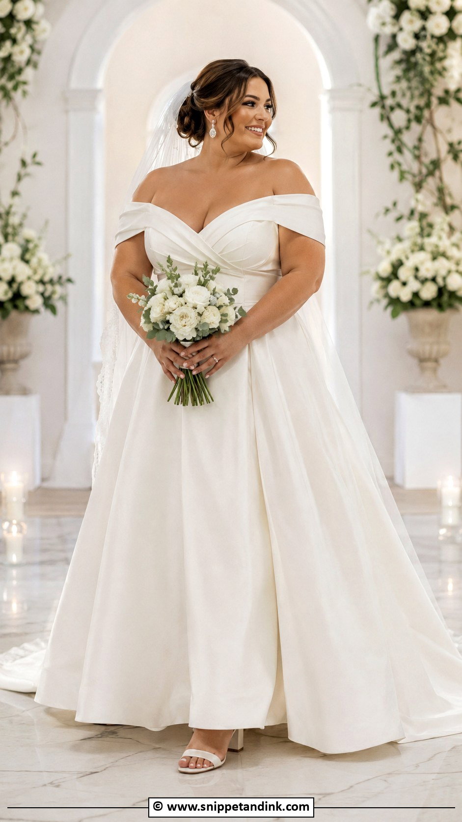 Plus Size Off The Shoulder Wedding Dress - Snippet and Ink - 30 Wedding Dress Plus Size Ideas