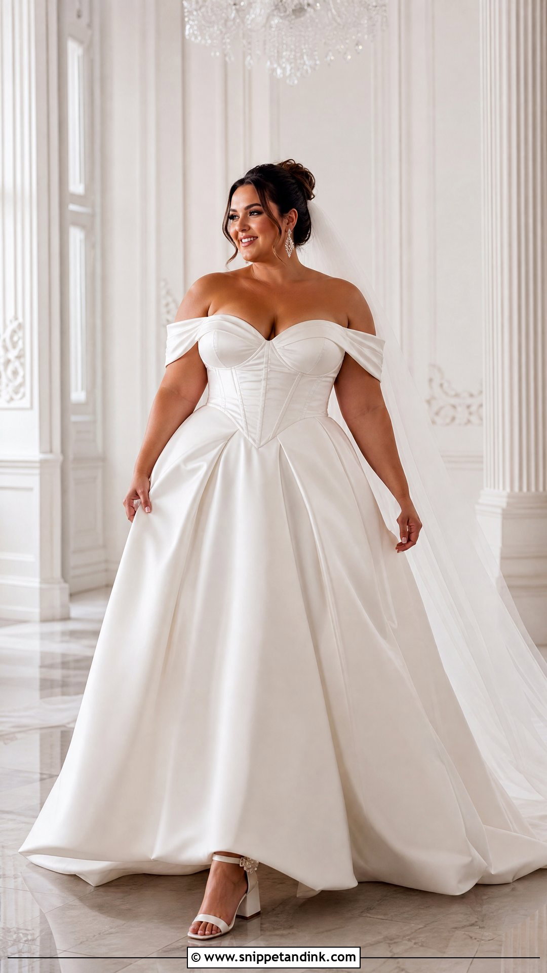 Plus Size Off the Shoulder Ball Gown Wedding Dress - Snippet and Ink - 20 Off the Shoulder Ball Gown Wedding Dress Ideas