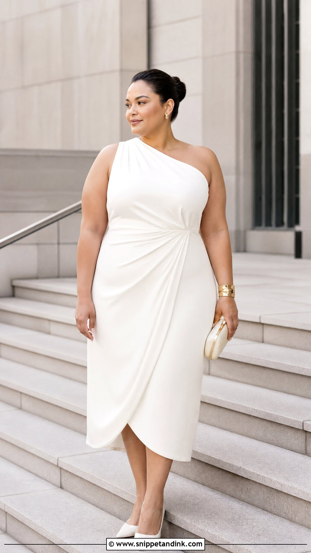 Plus Size One Shoulder Civil Wedding Dress - Snippet and Ink - 25 Civil Wedding Dresses Plus Size