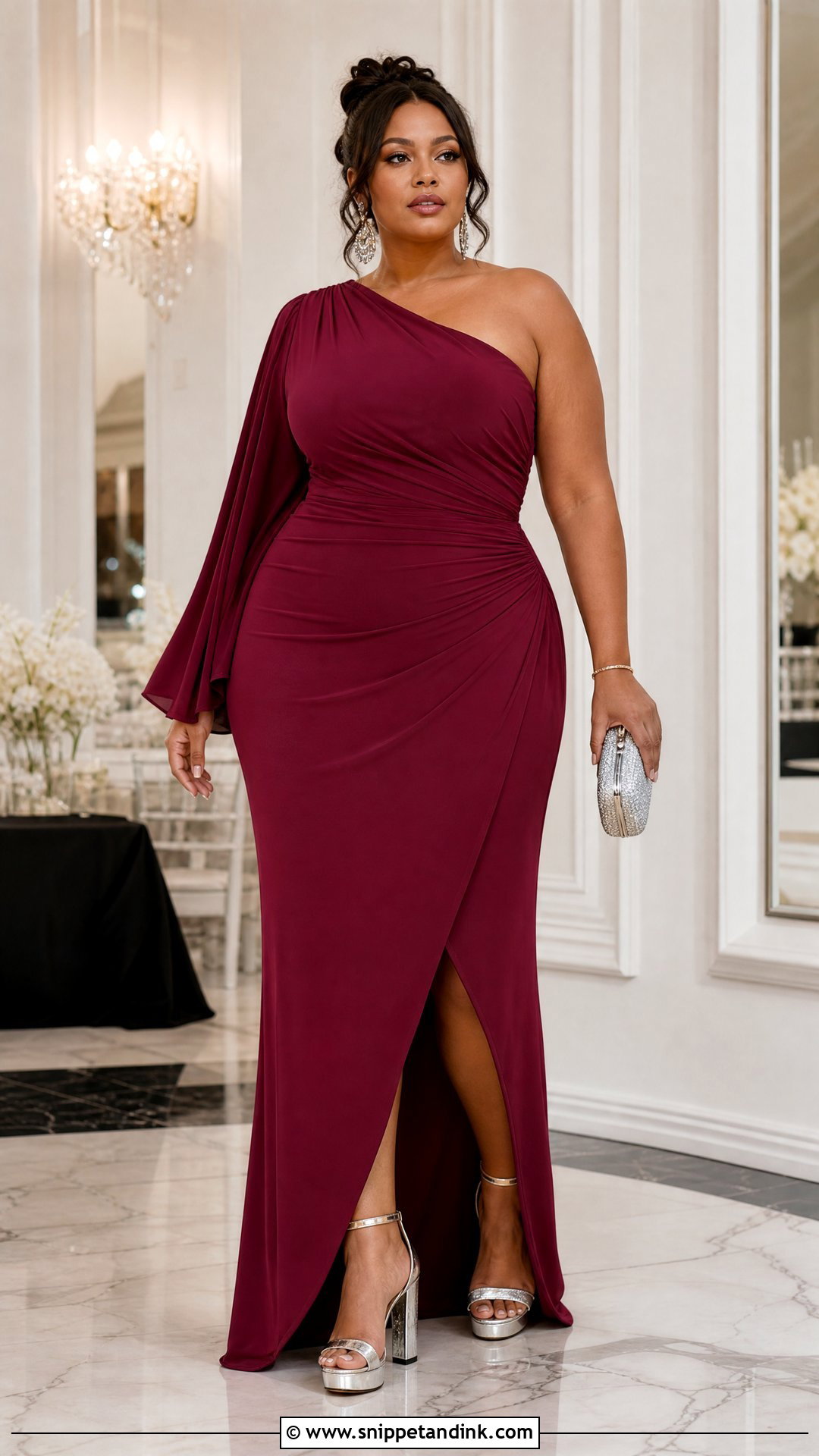 Plus Size One Shoulder Gown - Snippet and Ink - 20 Plus Size Gowns Formal Wedding Parties