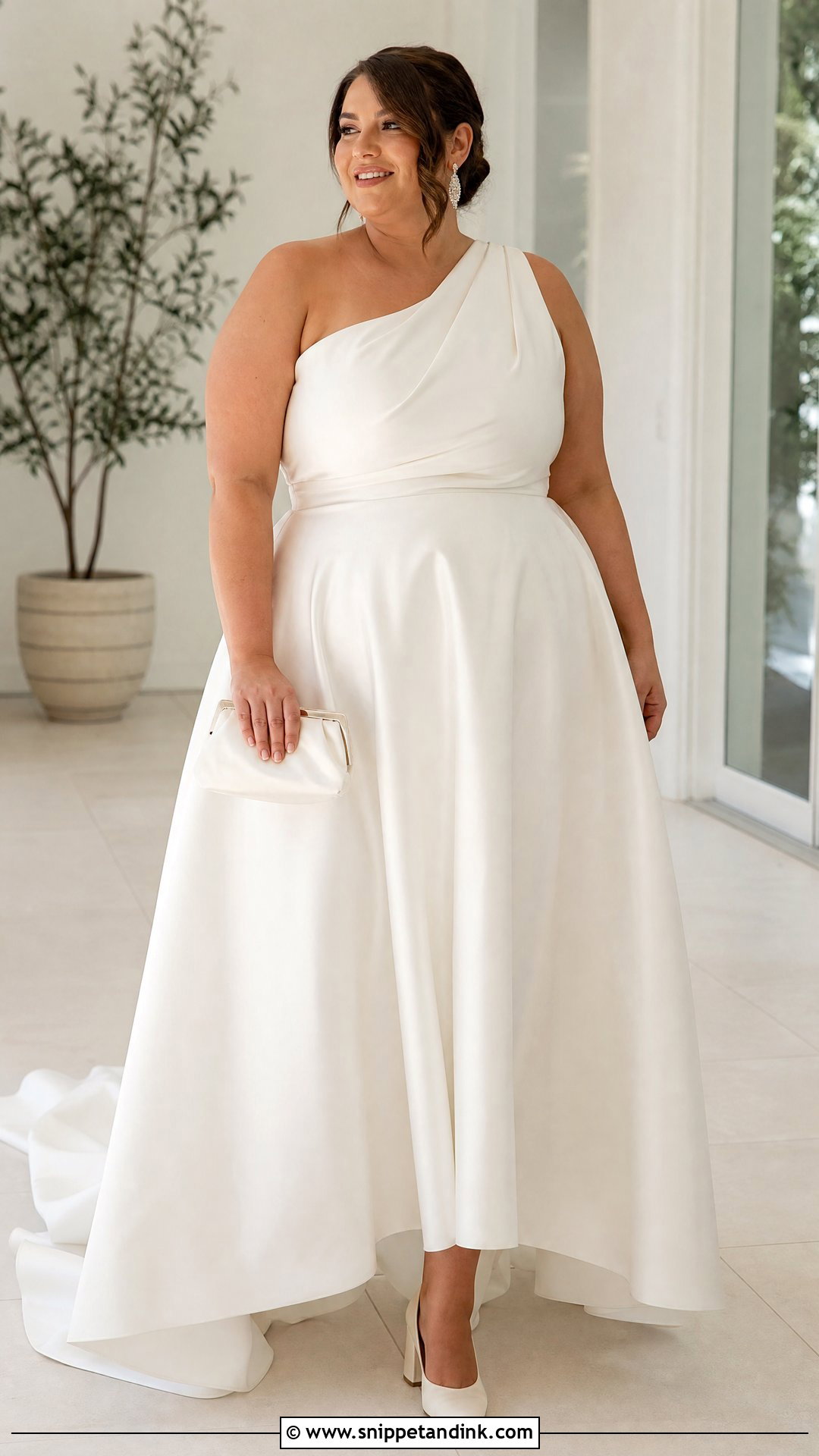 Plus Size One Shoulder Wedding Dress - Snippet and Ink - 20 One Shoulder Wedding Dresses