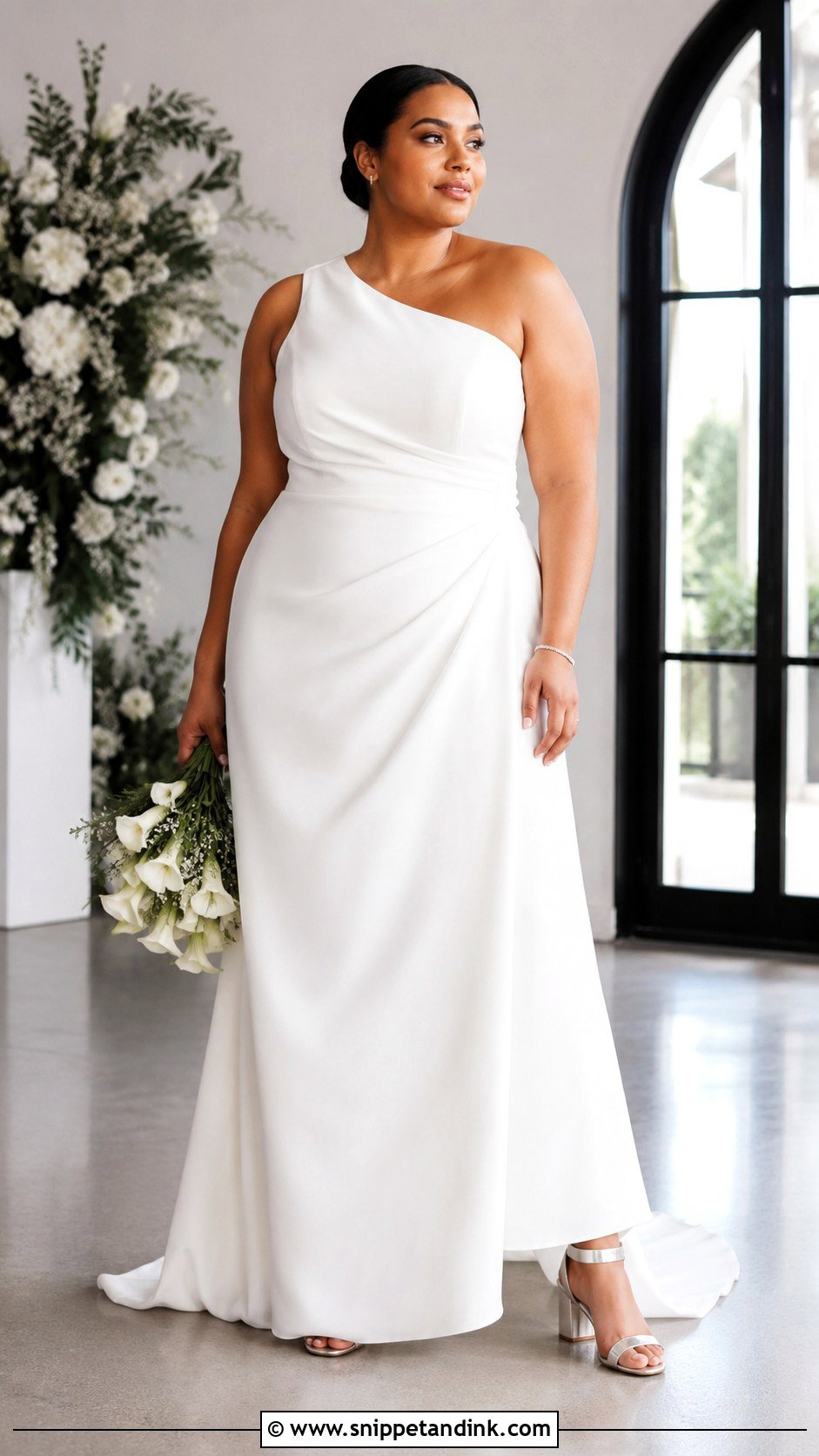 Plus Size One Shoulder Wedding Dress - Snippet and Ink - 20 Fat Wedding Dress Ideas