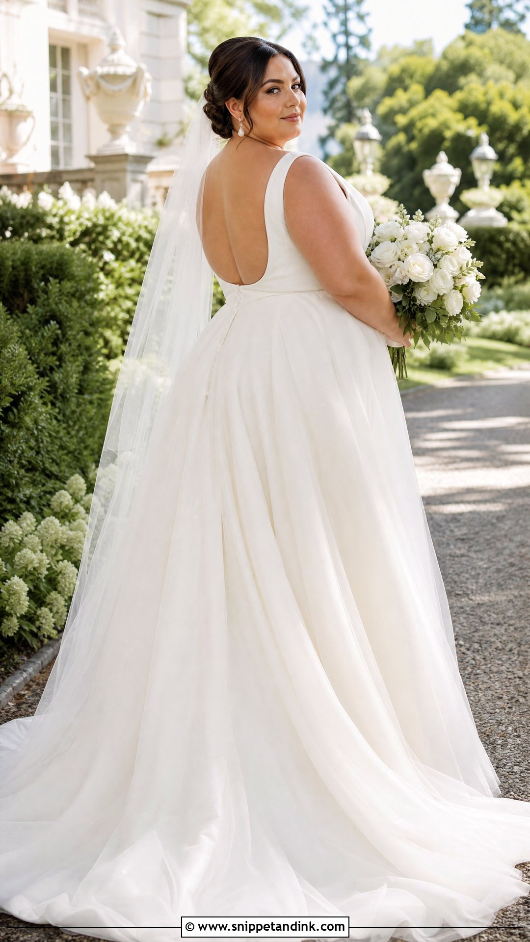Plus Size Open Back A Line Wedding Dress - Snippet and Ink - 20 Open Wedding Dress Ideas