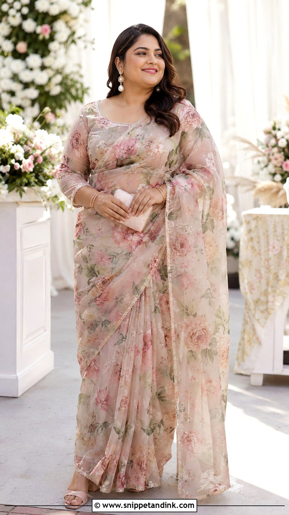 Plus Size Organza Saree for Wedding - Snippet and Ink - 30 Plus Size Indian Outfits for Wedding