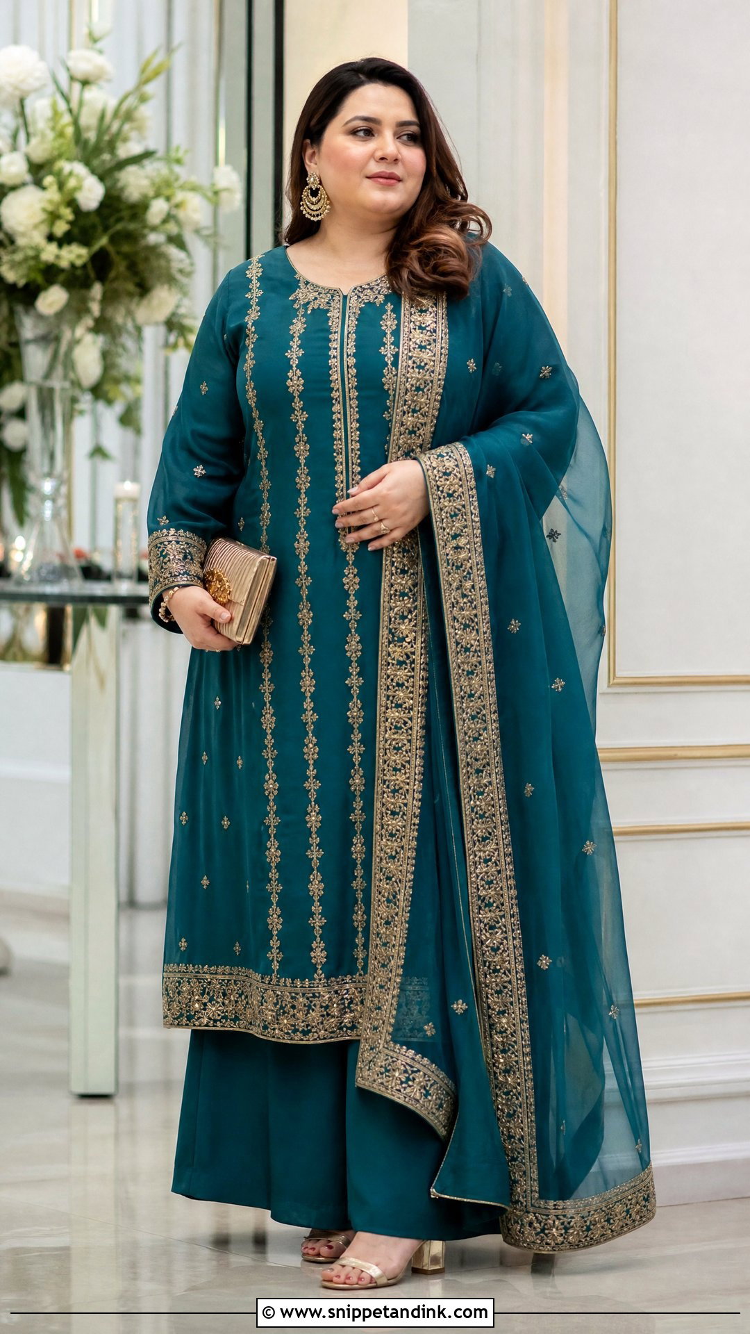 Plus Size Pakistani Wedding A Line Kameez - Snippet and Ink - 20 Pakistani Wedding Outfits