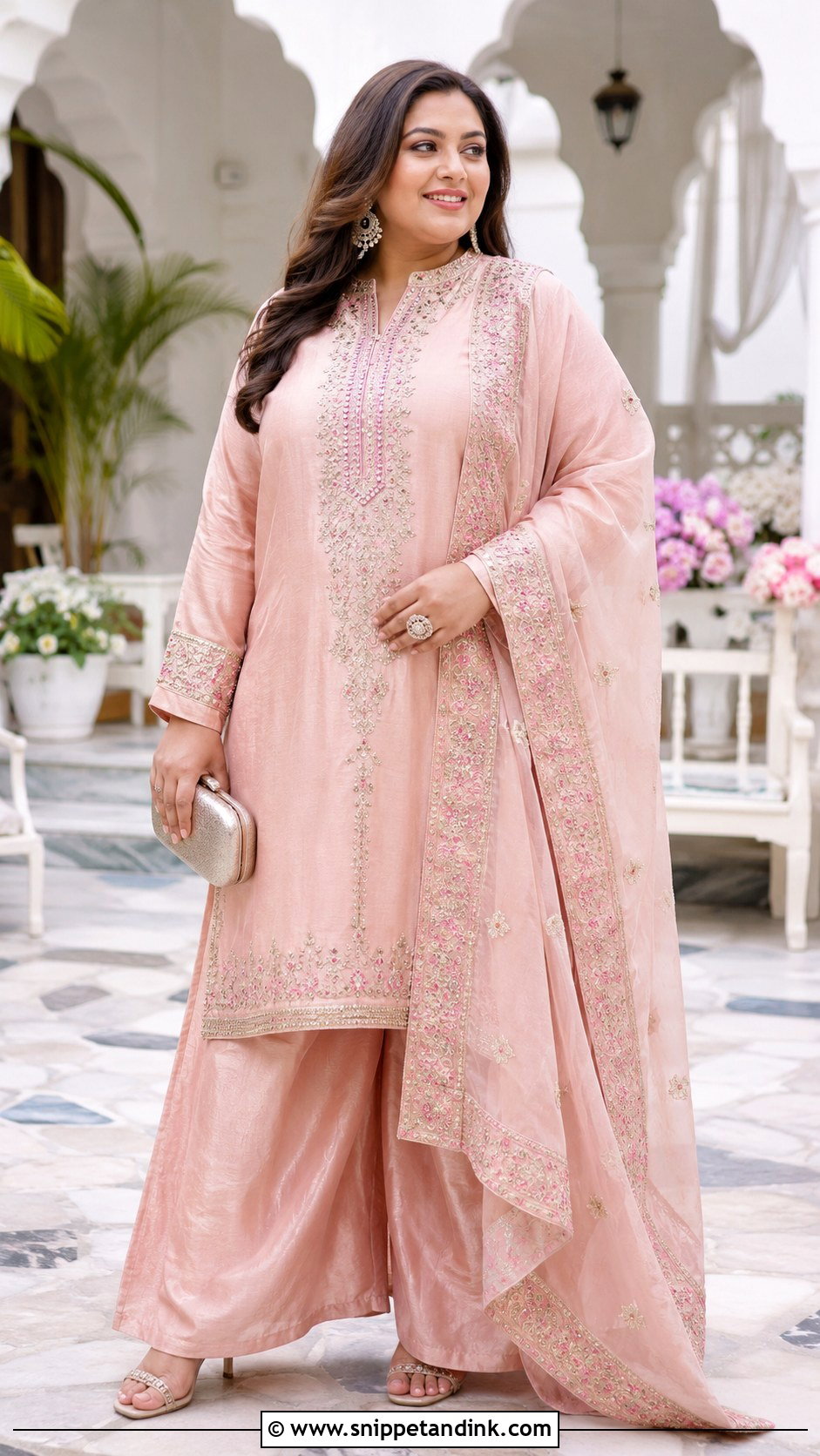 Plus Size Palazzo Suit for Wedding - Snippet and Ink - 30 Plus Size Indian Outfits for Wedding