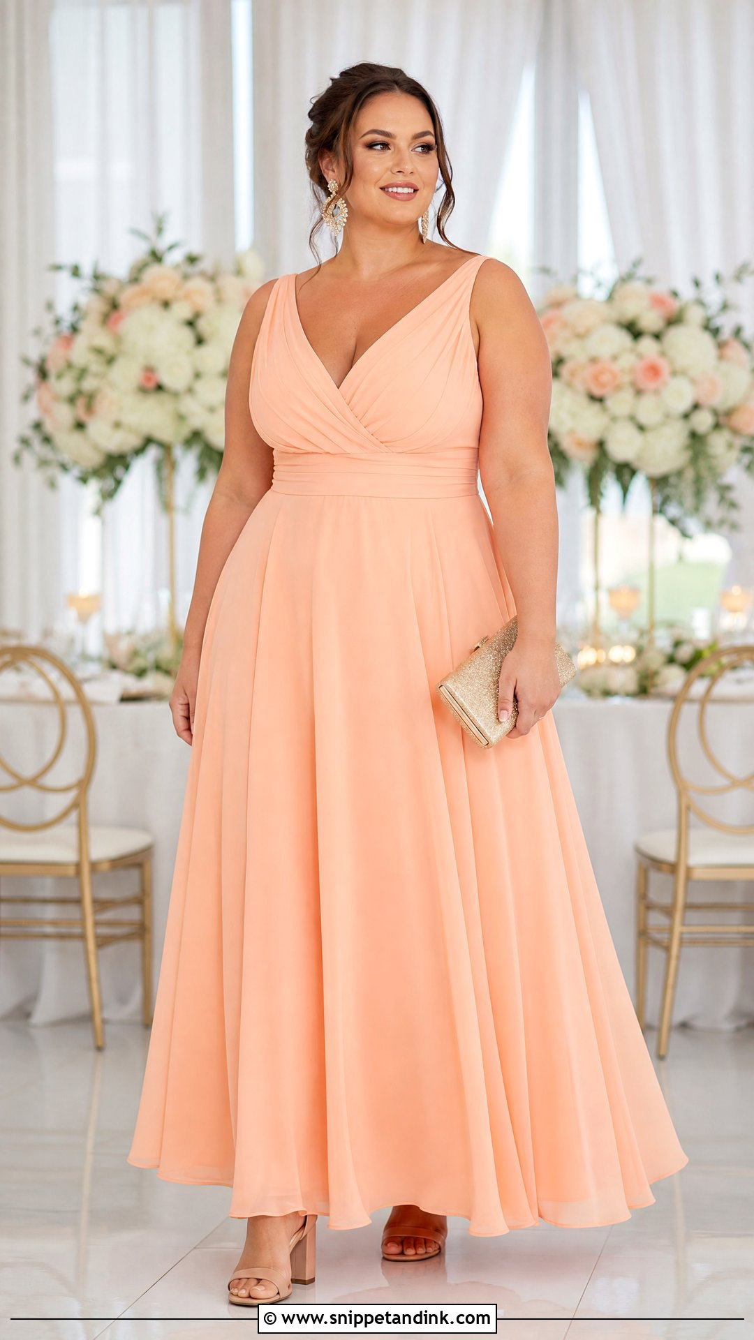 Plus Size Peach Gown - Snippet and Ink - 20 Peach Gowns