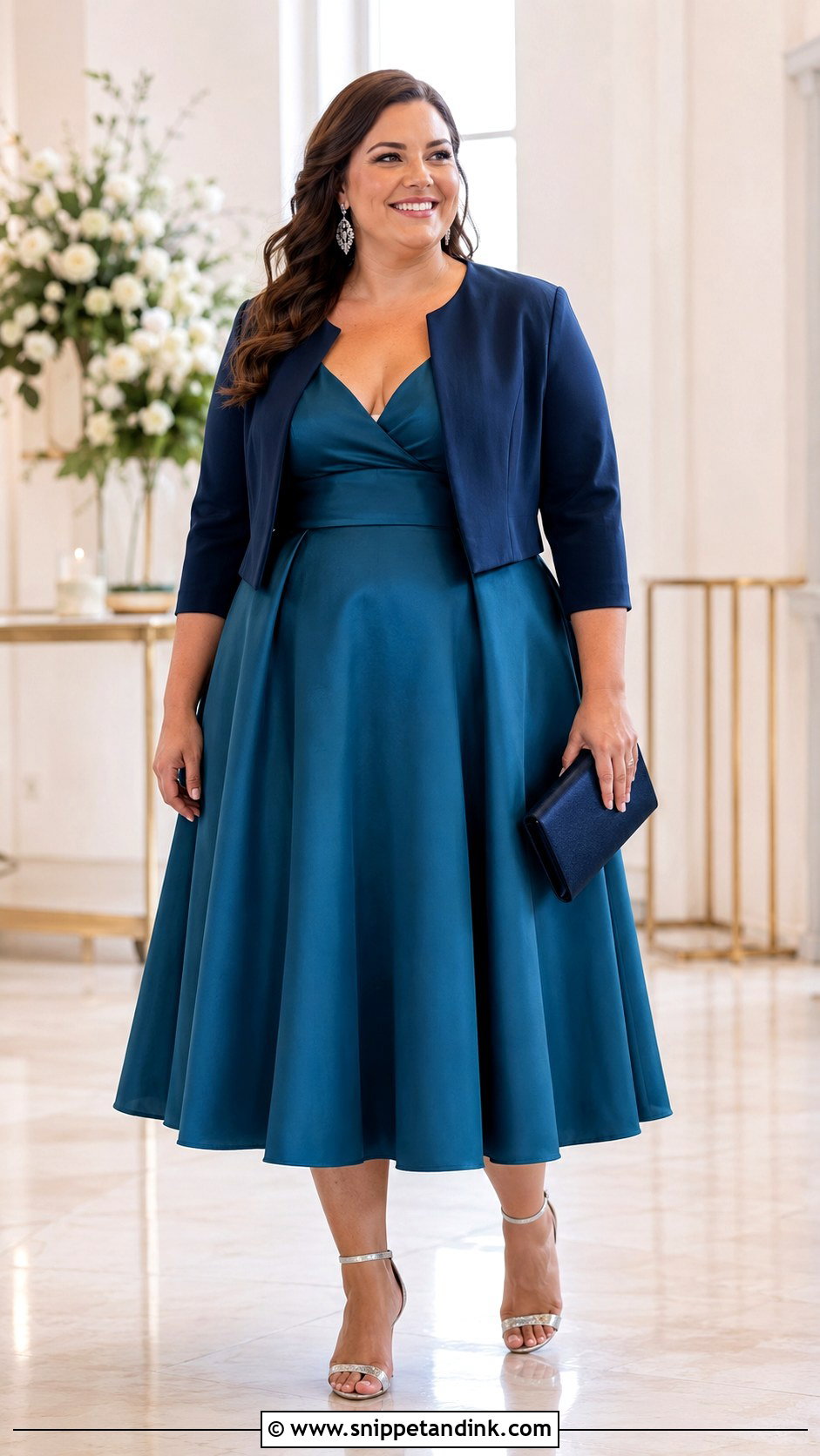 Plus Size Peacock Blue Fit And Flare Dress - Snippet and Ink - 20 Plus Size Formal Dresses for Wedding