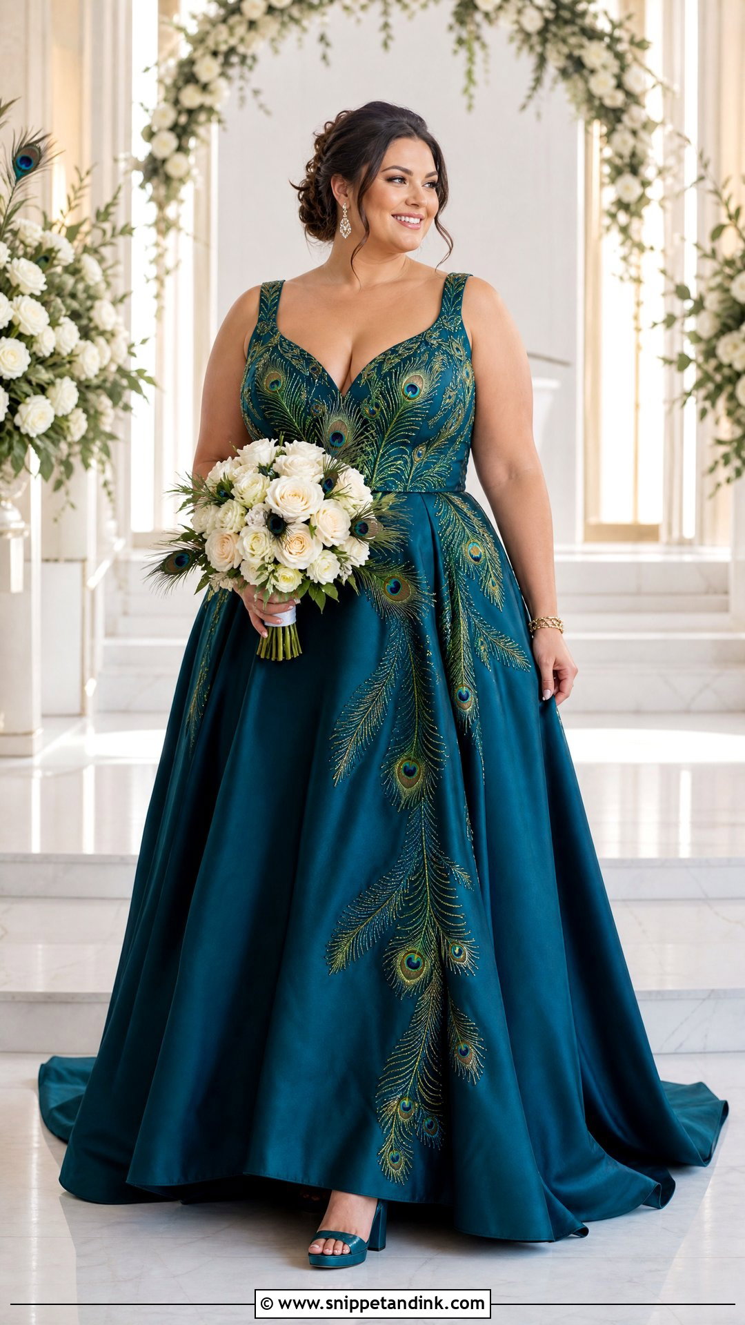 Plus Size Peacock Wedding Dress - Snippet and Ink - 20 Peacock Wedding Dresses