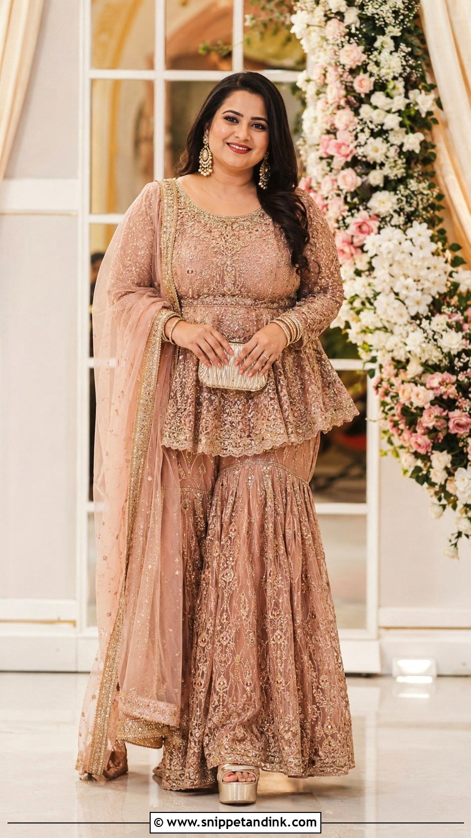 Plus Size Peplum Sharara for Wedding - Snippet and Ink - 30 Plus Size Indian Outfits for Wedding