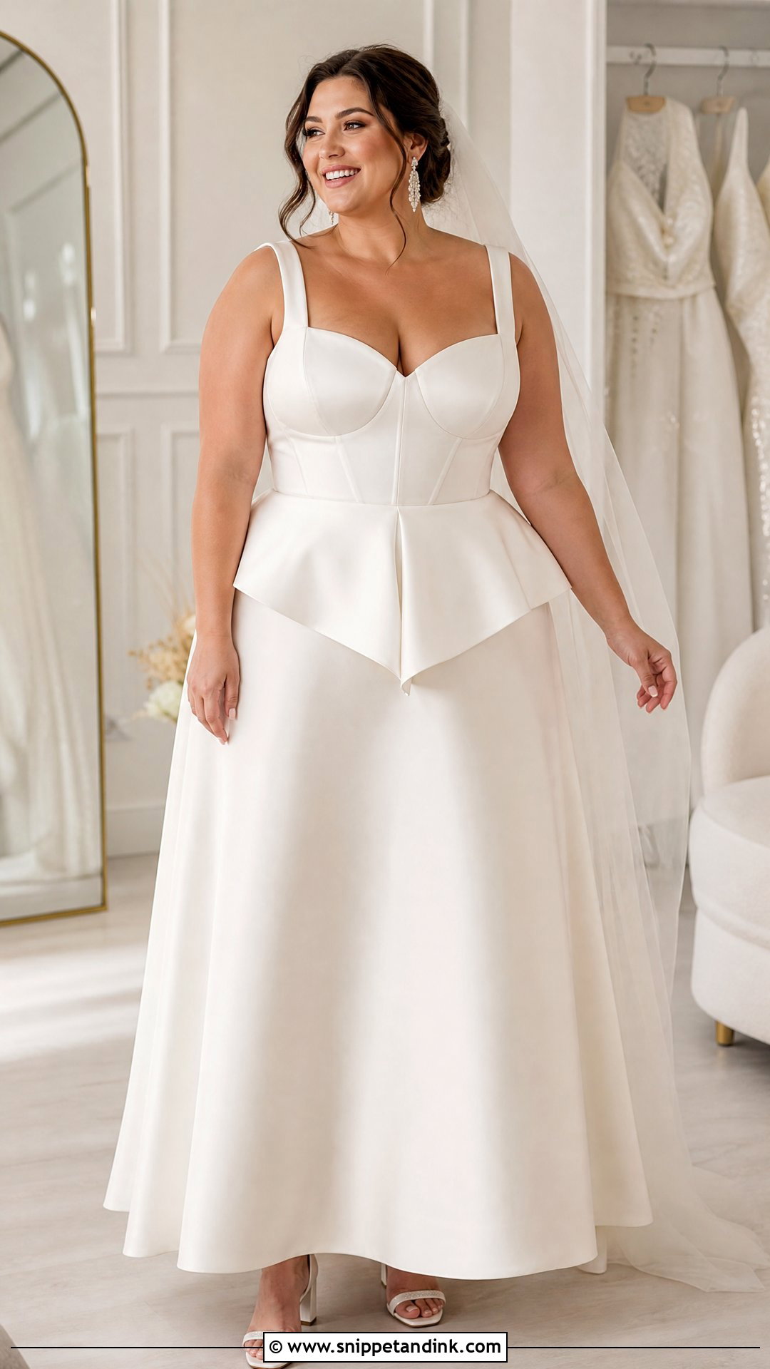 Plus Size Peplum Wedding Dress - Snippet and Ink - 20 Peplum Wedding Dress Ideas