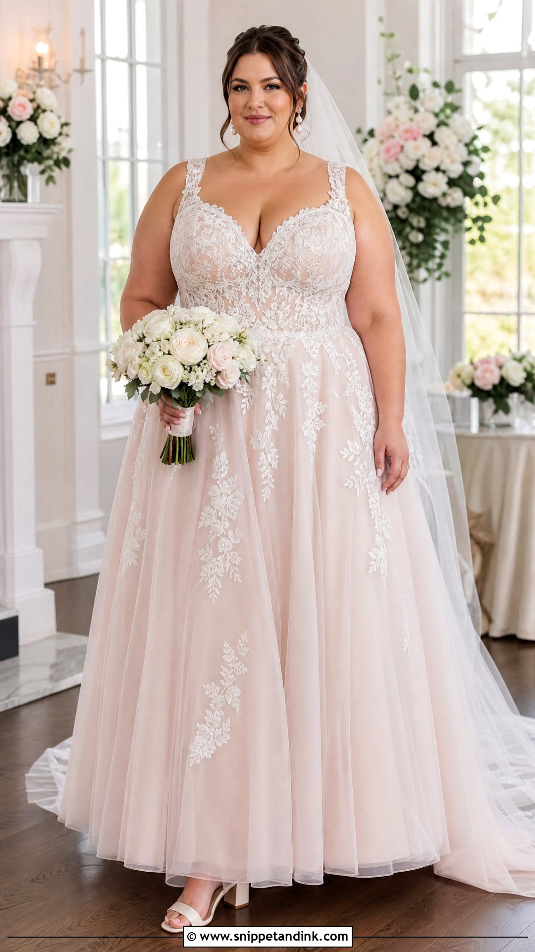 Plus Size Pink Wedding Gown - Snippet and Ink - 20 Pink Wedding Gowns