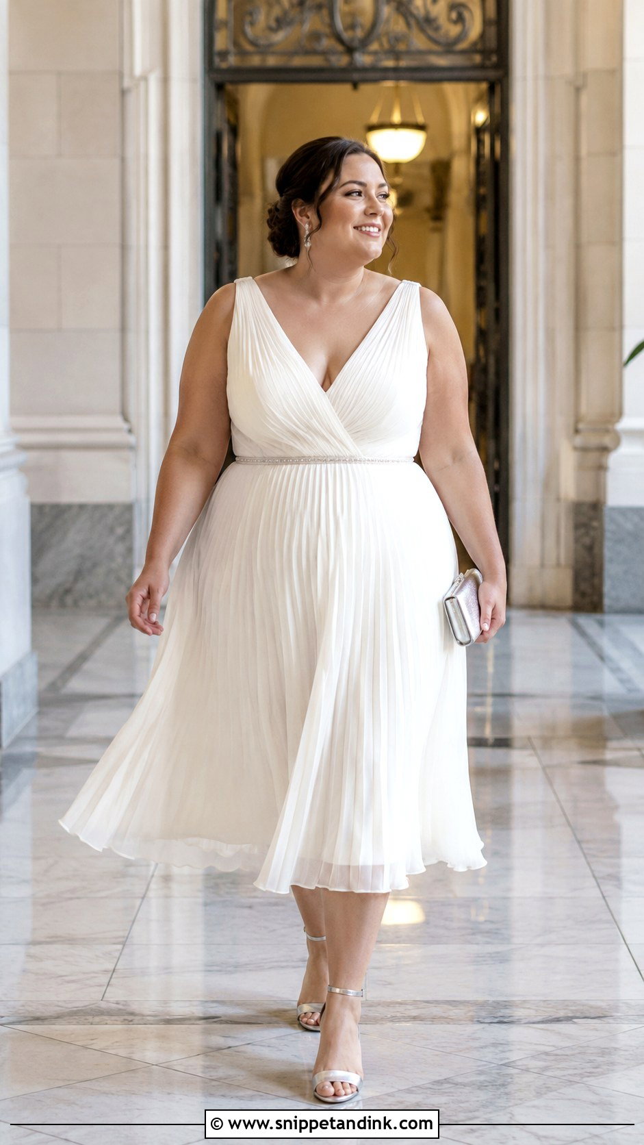 Plus Size Pleated Courthouse Wedding Dress - Snippet and Ink - 20 Courthouse Wedding Dress Plus Size Ideas