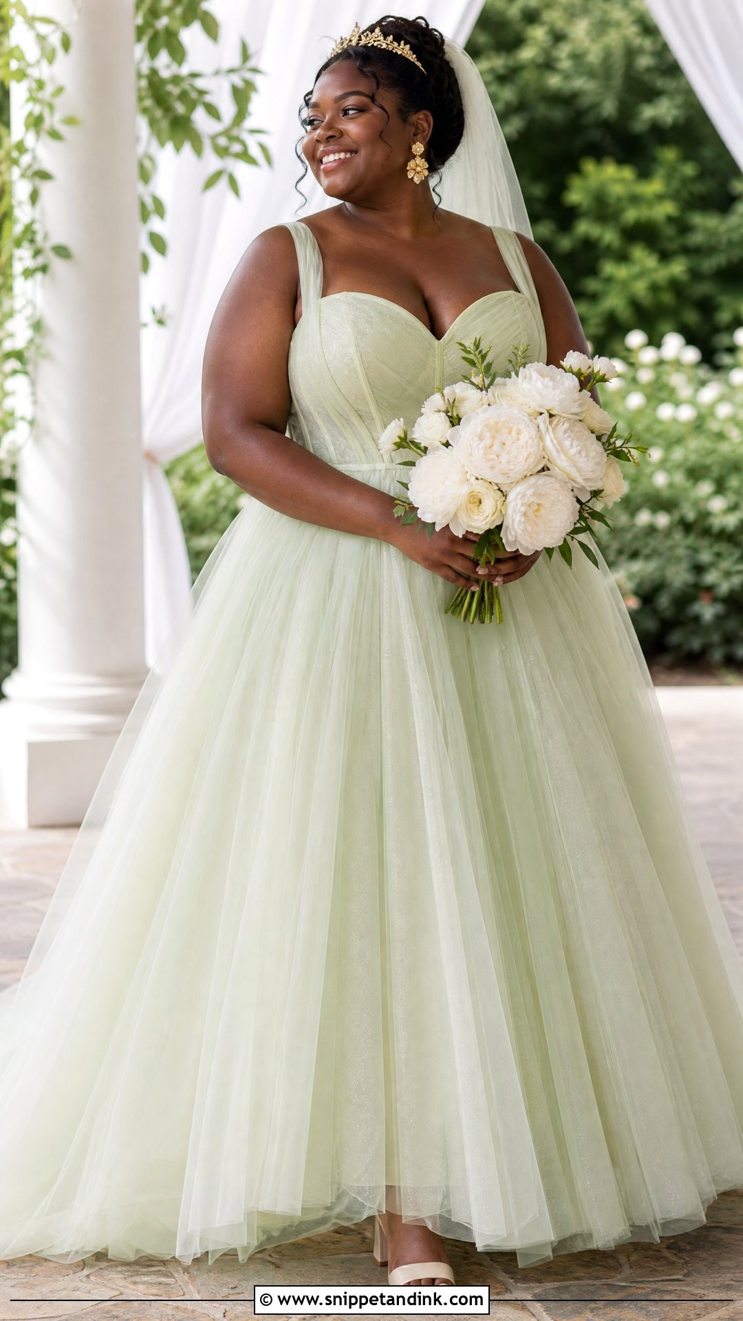 Plus Size Princess Tiana A Line Gown - Snippet and Ink - 20 Princess Tiana Wedding Dress Ideas