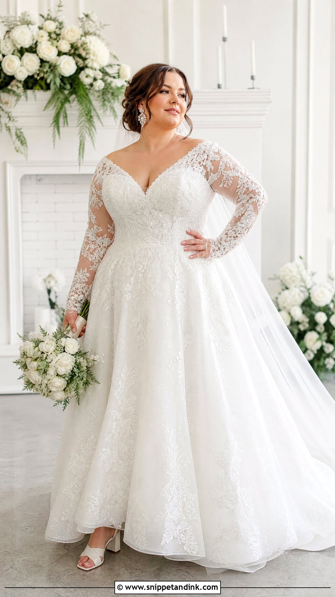 Plus Size Princess Wedding Dress With Supportive Sleeves - Snippet and Ink - 20 Princess Wedding Dresses Long Sleeve