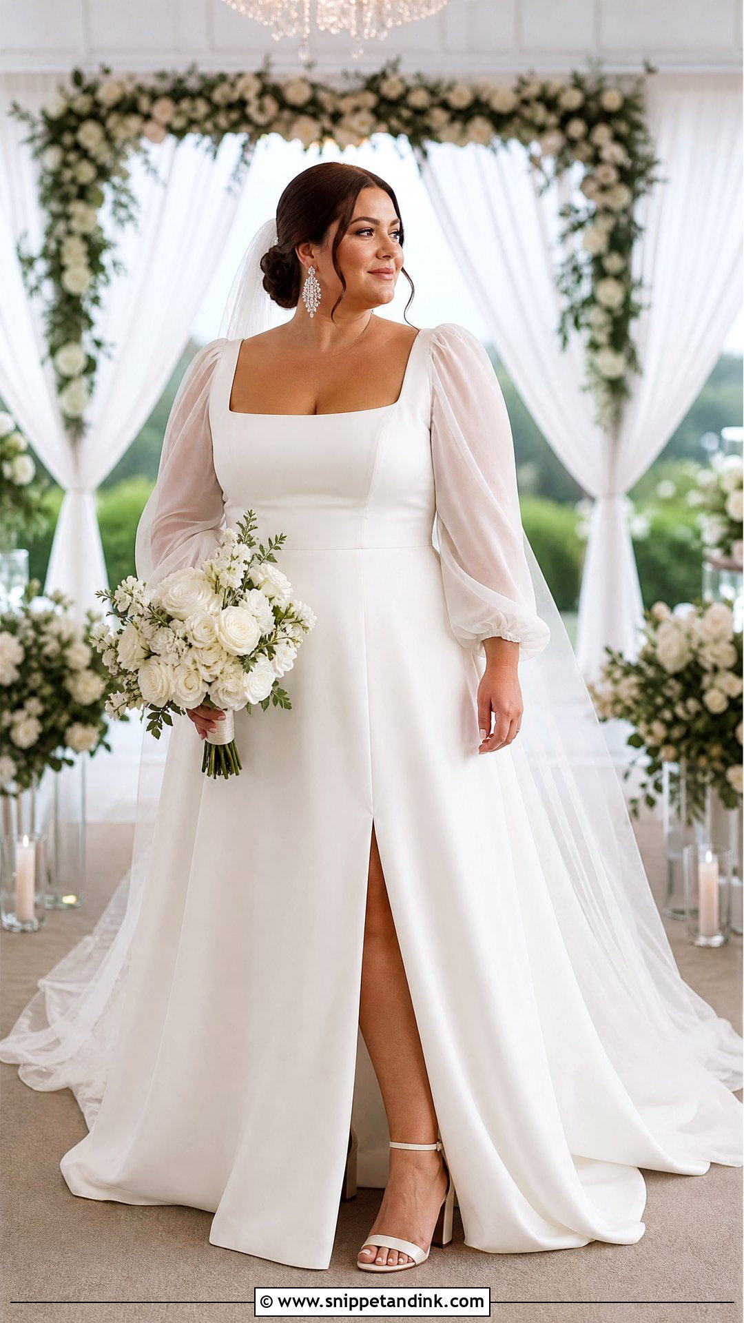 Plus Size Puff Sleeve Wedding Dress - Snippet and Ink - 20 Wedding Dress Puff Sleeves
