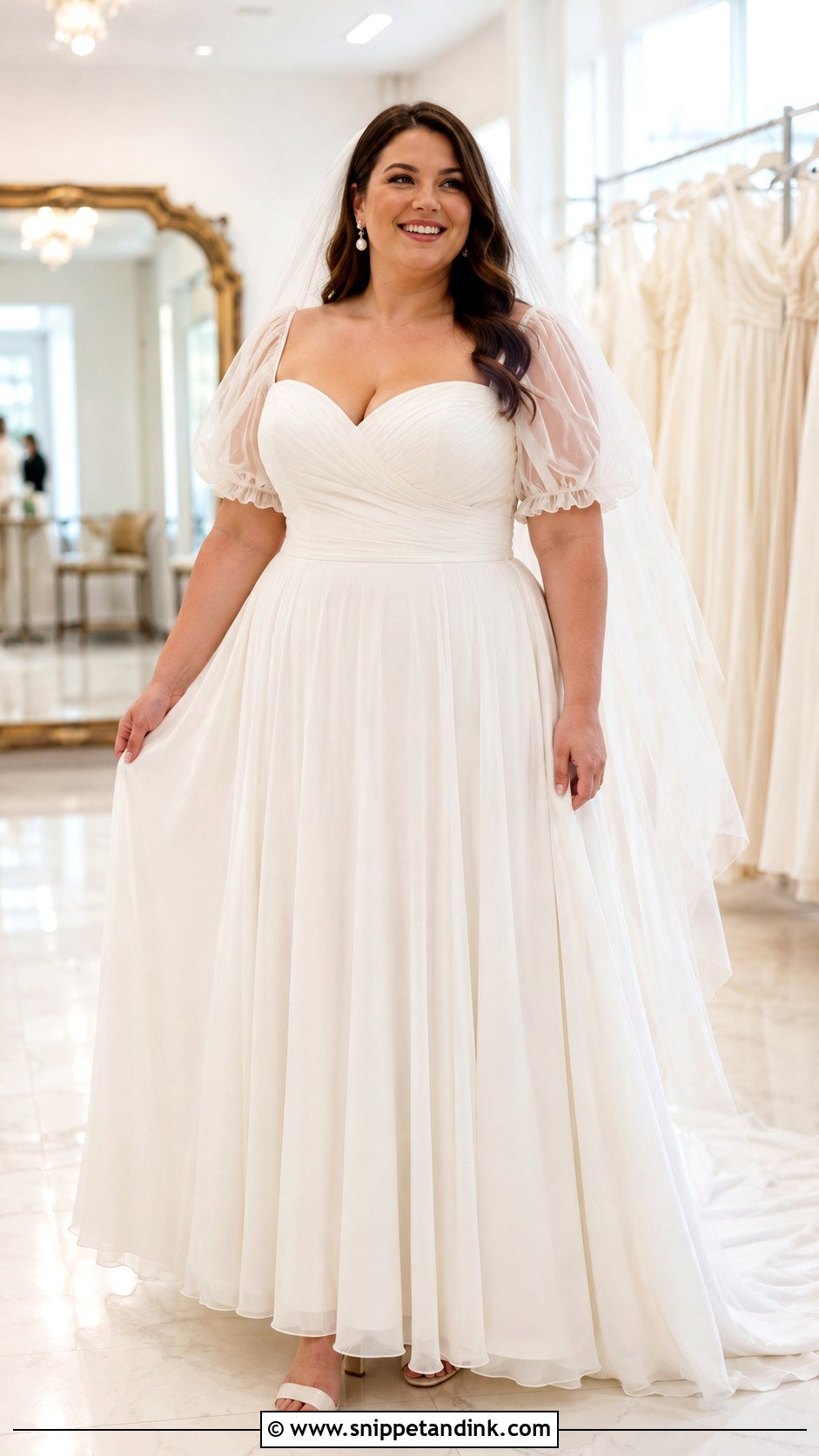 Plus Size Puff Sleeve Wedding Dress - Snippet and Ink - 25 Puffy Sleeve Wedding Dress Ideas