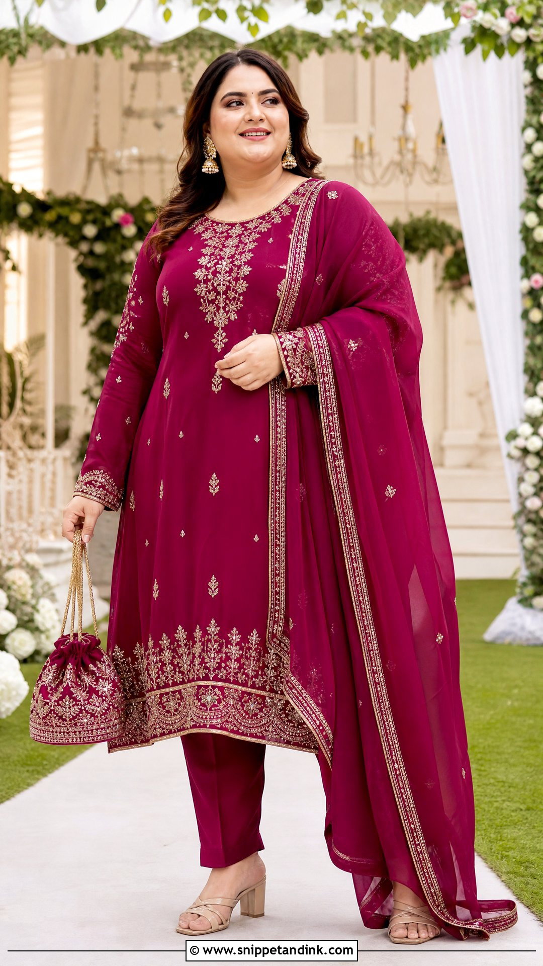 Plus Size Punjabi A Line Suit - Snippet and Ink - 20 Punjabi Wedding Suit Party Wear Ideas