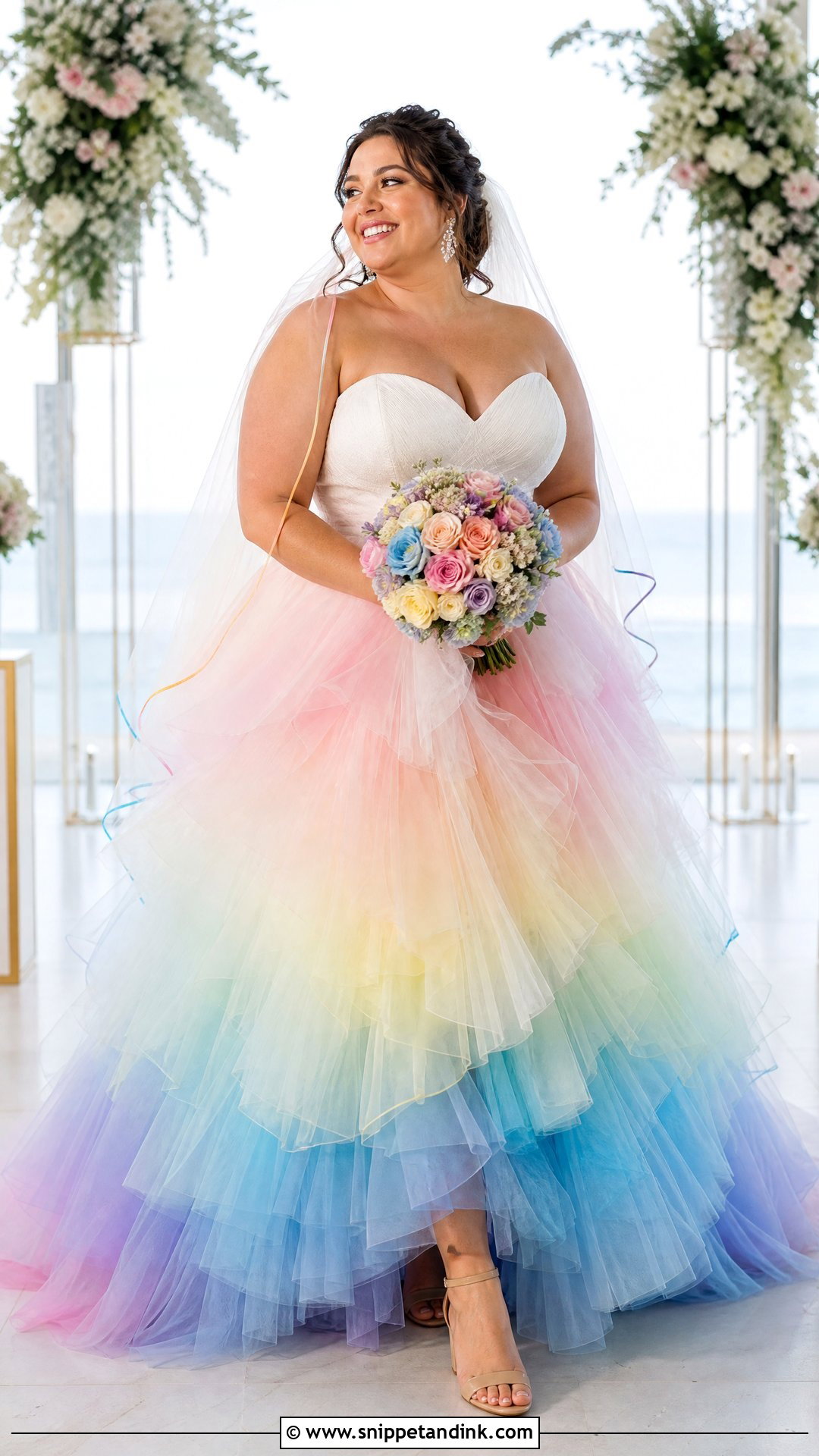 Plus Size Rainbow Ombre Wedding Dress - Snippet and Ink - 20 Non Traditional Wedding Dress Plus Size Ideas