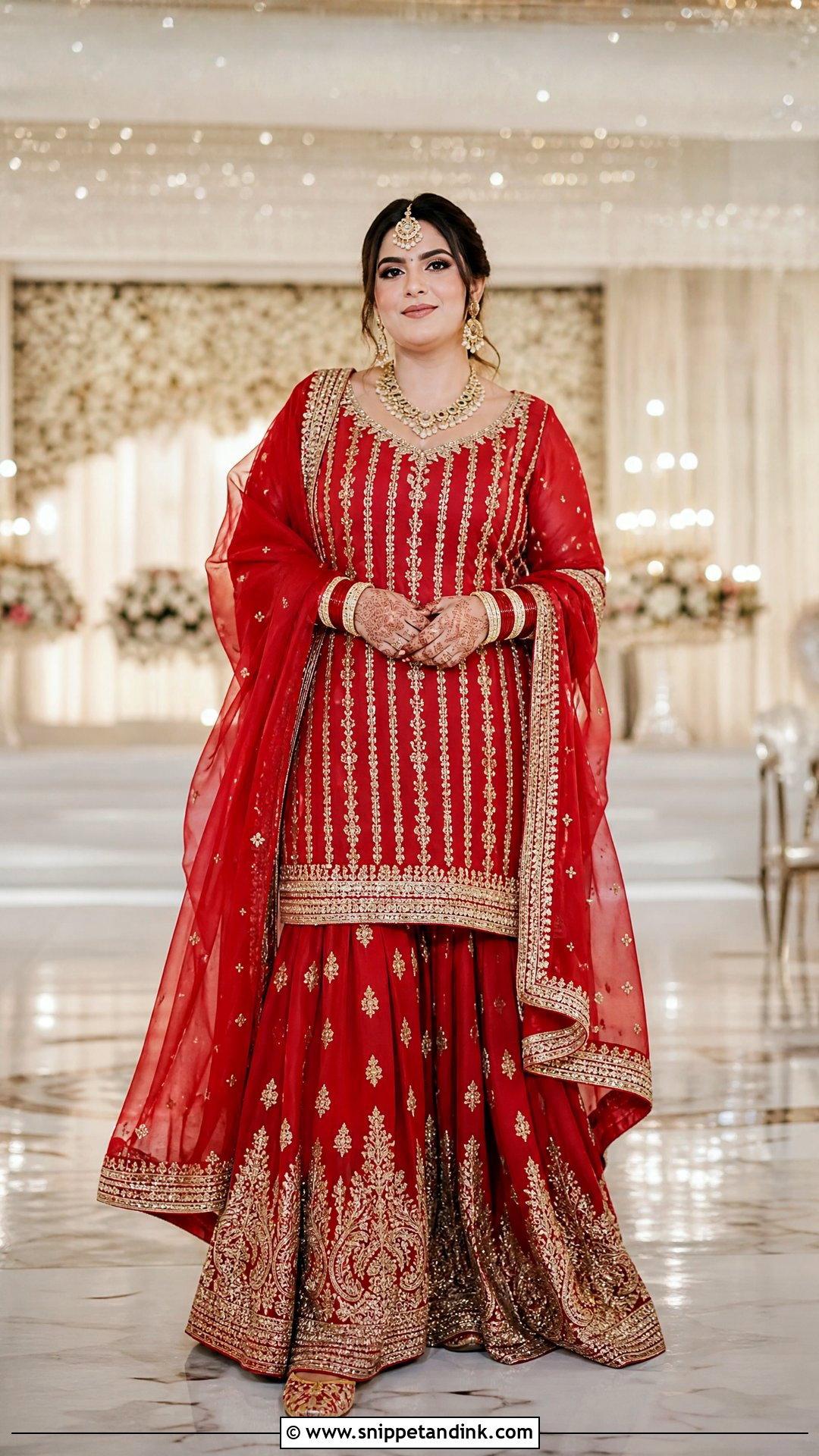 Plus Size Red Bridal Sharara - Snippet and Ink - 20 Red Bridal Sharara Ideas