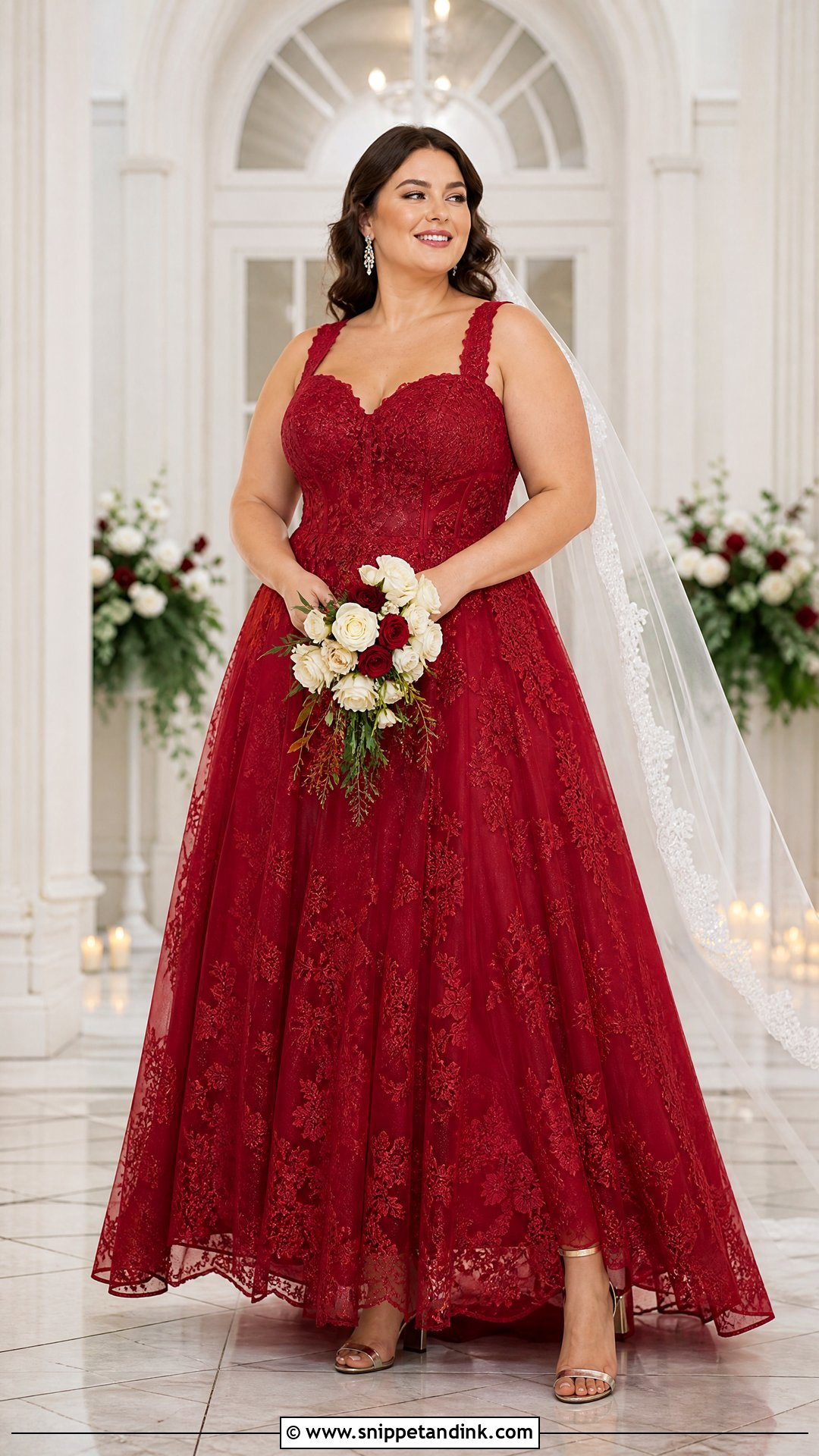 Plus Size Red Lace Wedding Dress - Snippet and Ink - 20 Red Lace Wedding Dress Ideas