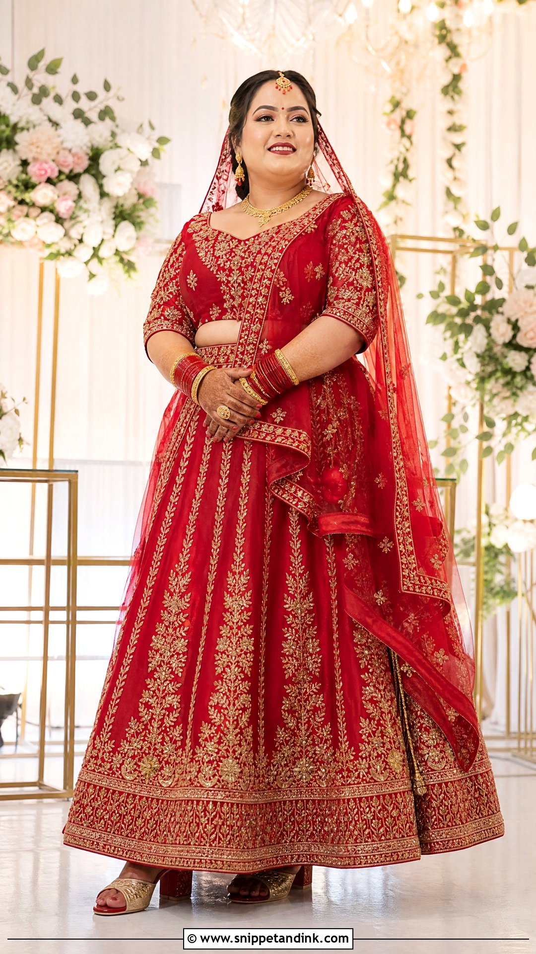 Plus Size Red Nepali Wedding Lehenga - Snippet and Ink - 25 Nepali Wedding Dress Ideas