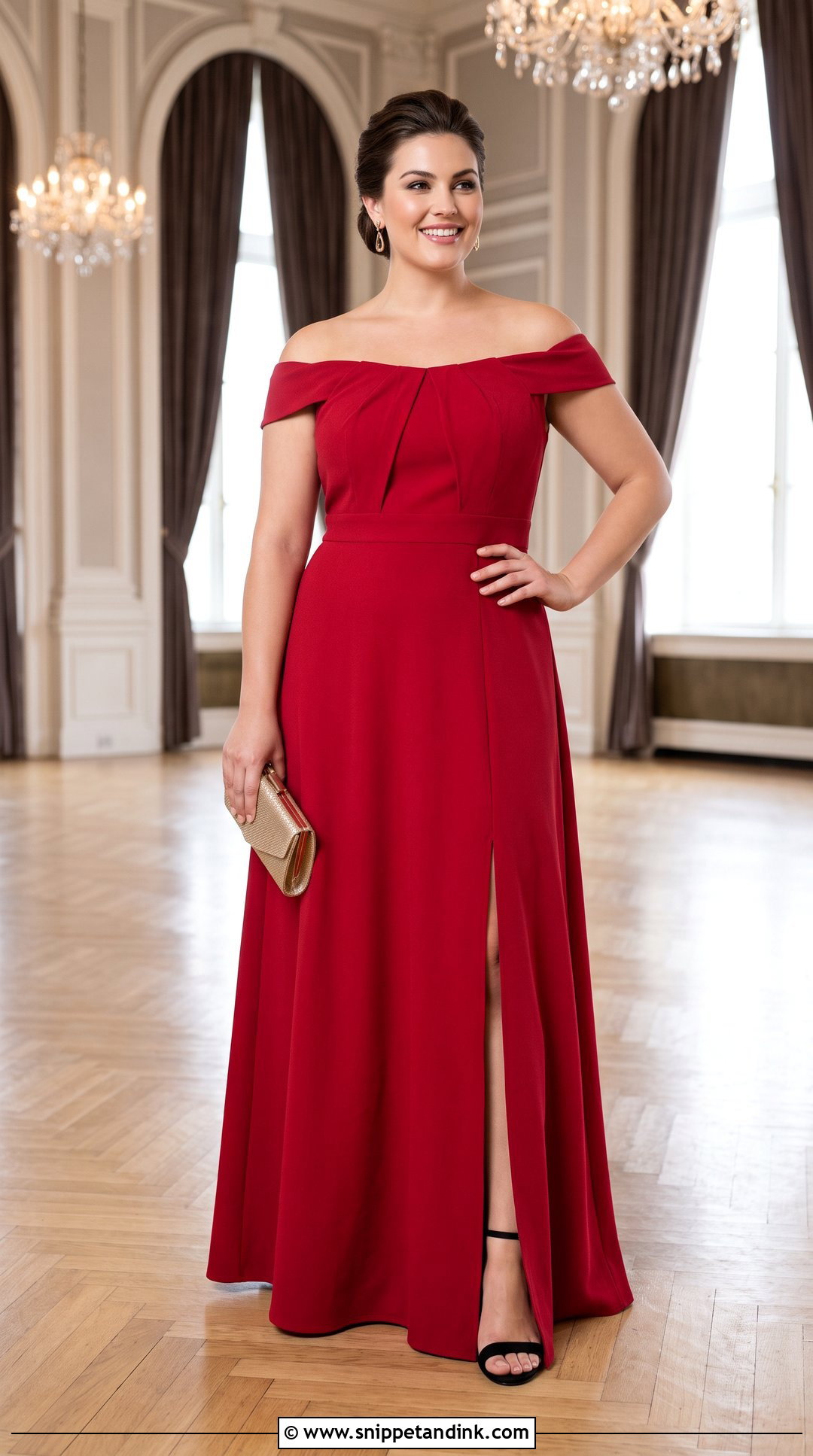 Plus Size Red Off Shoulder Maxi Dress - Snippet and Ink - 20 Plus Size Party Dresses for Wedding