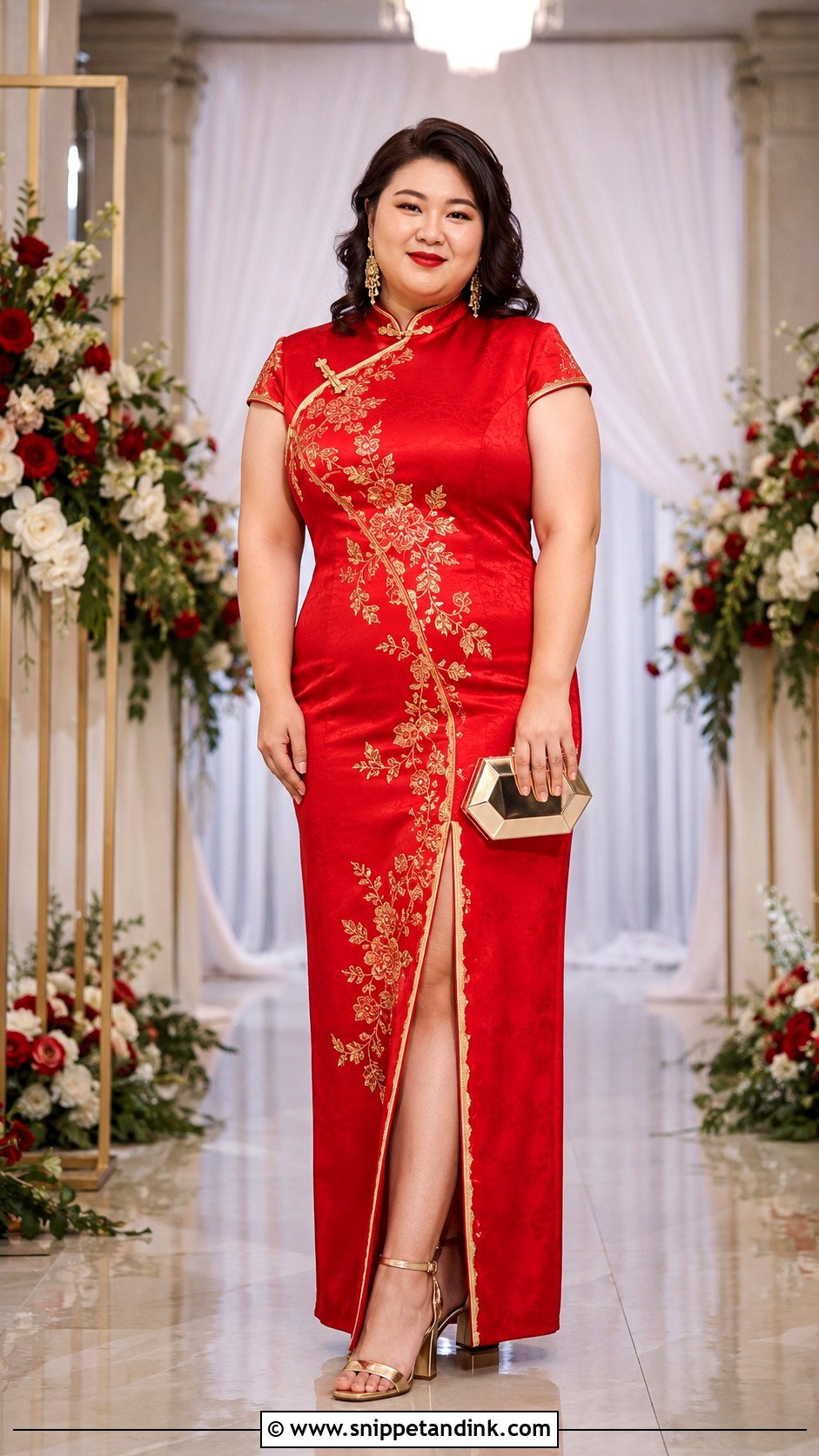 Plus Size Red Qipao Wedding Dress - Snippet and Ink - 20 Chinese Style Wedding Dress Ideas