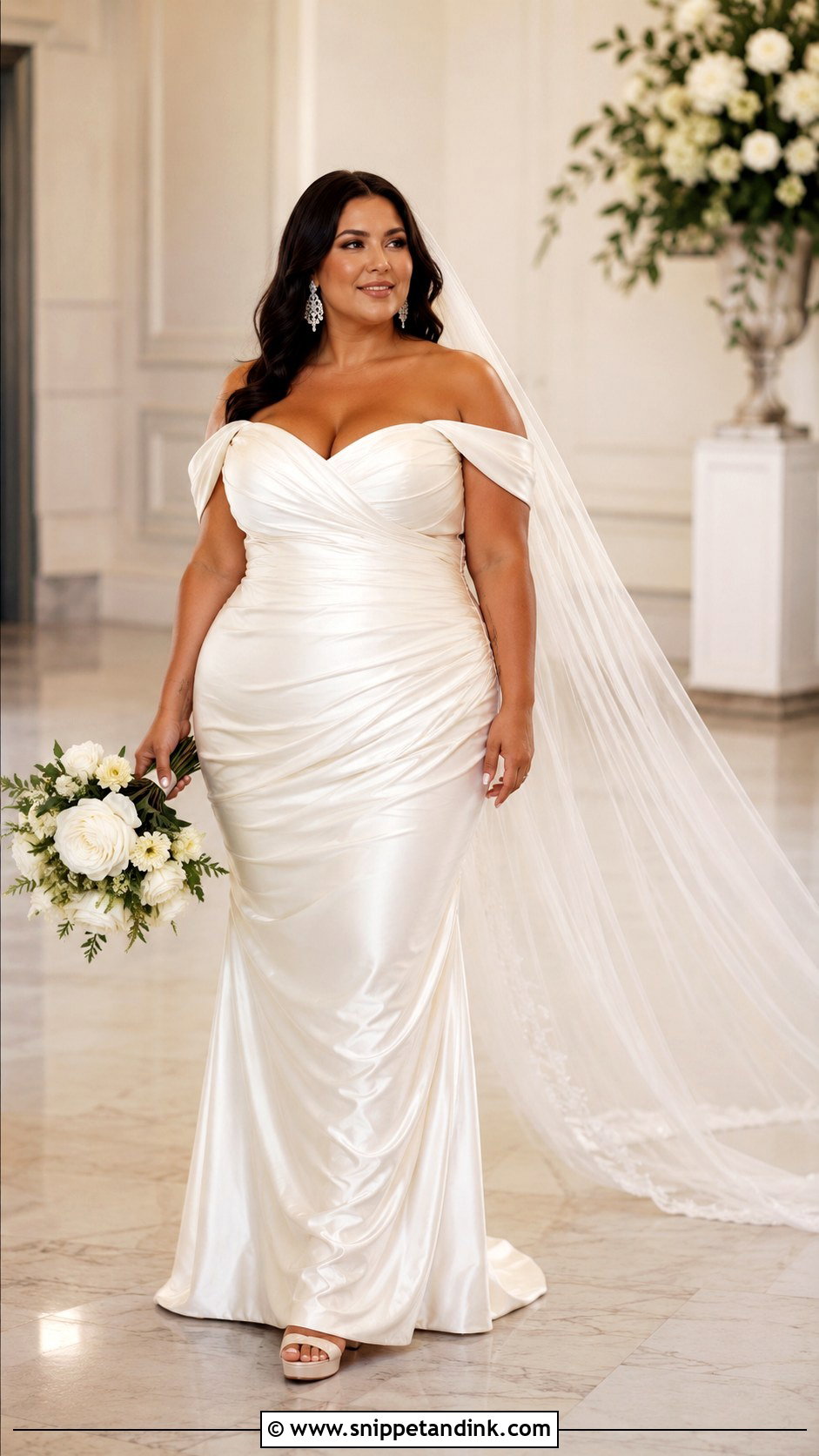 Plus Size Ruched Wedding Dress - Snippet and Ink - 20 Fitted Elegant Wedding Dresses