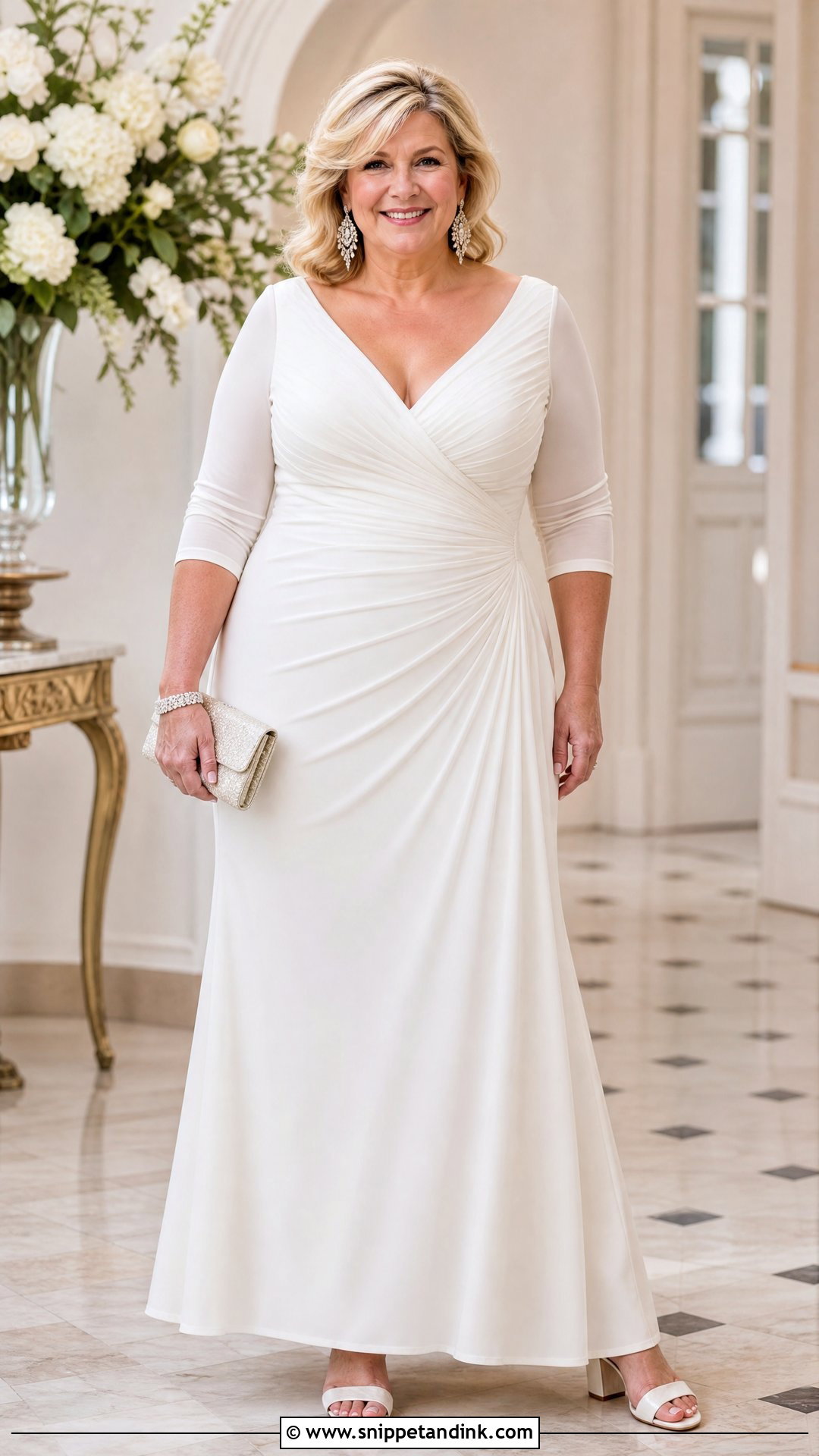 Plus Size Ruched Wedding Dress - Snippet and Ink - 20 Older Women Wedding Dresses