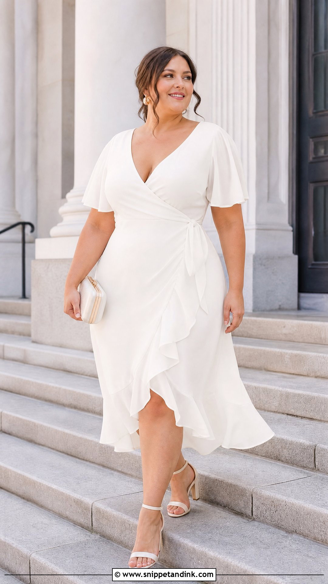 Plus Size Ruffle Hem Civil Wedding Dress - Snippet and Ink - 25 Civil Wedding Dresses Plus Size
