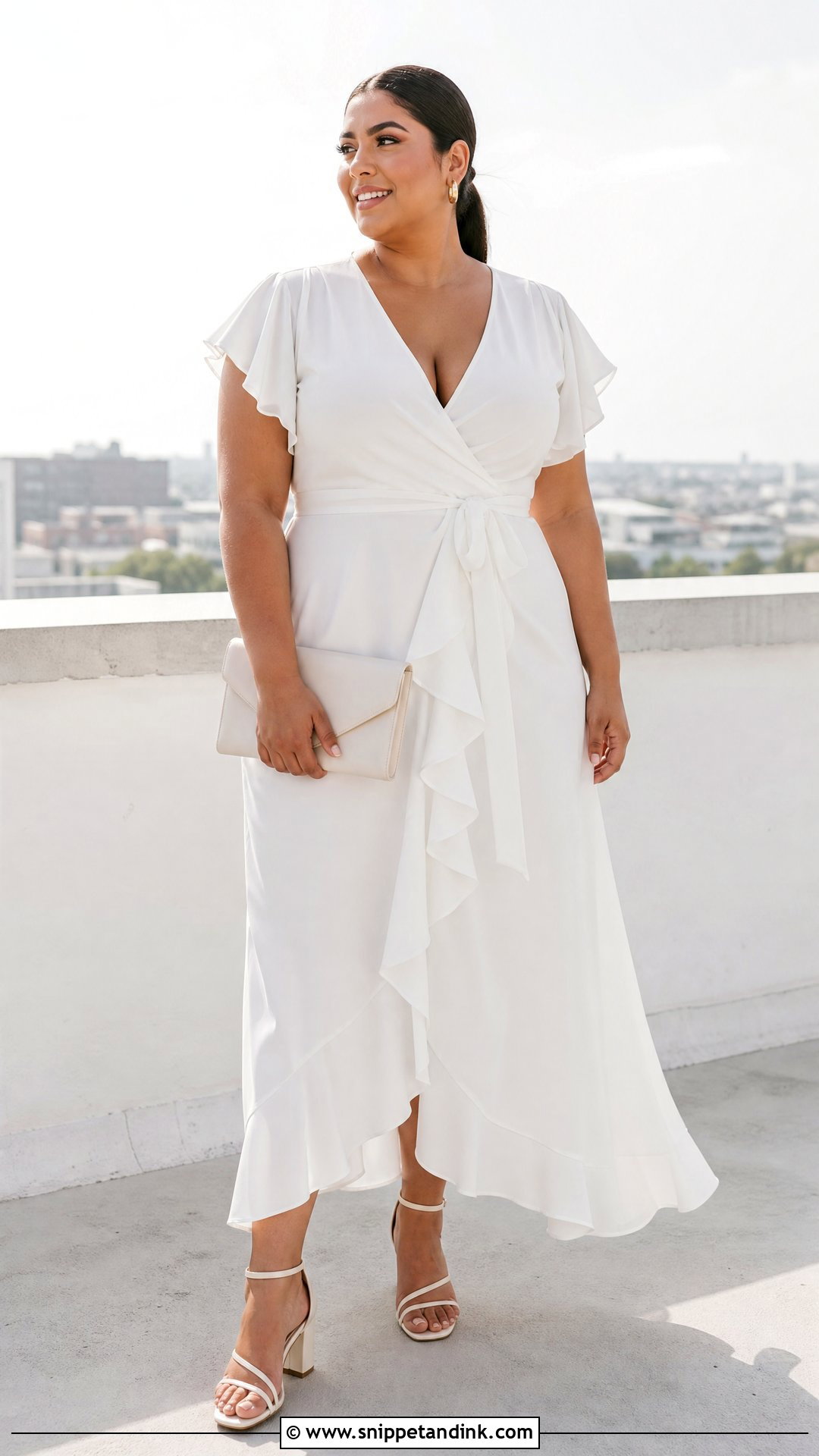 Plus Size Ruffled Elopement Dress - Snippet and Ink - 20 Plus Size Elopement Dress Ideas