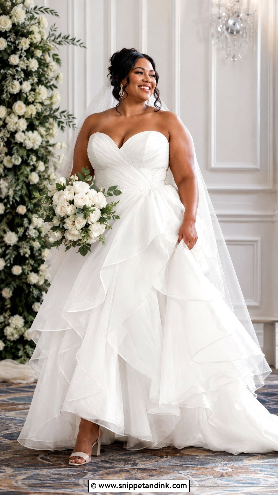 Plus Size Ruffled Wedding Dress - Snippet and Ink - 20 Ruffled Wedding Dress Ideas