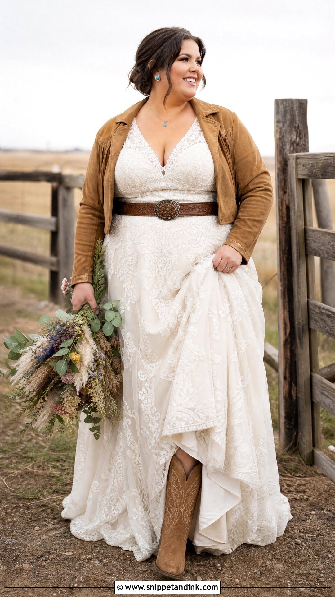 Plus Size Rustic Western Wedding Dress - Snippet and Ink - 20 Plus Size Western Wedding Dresses