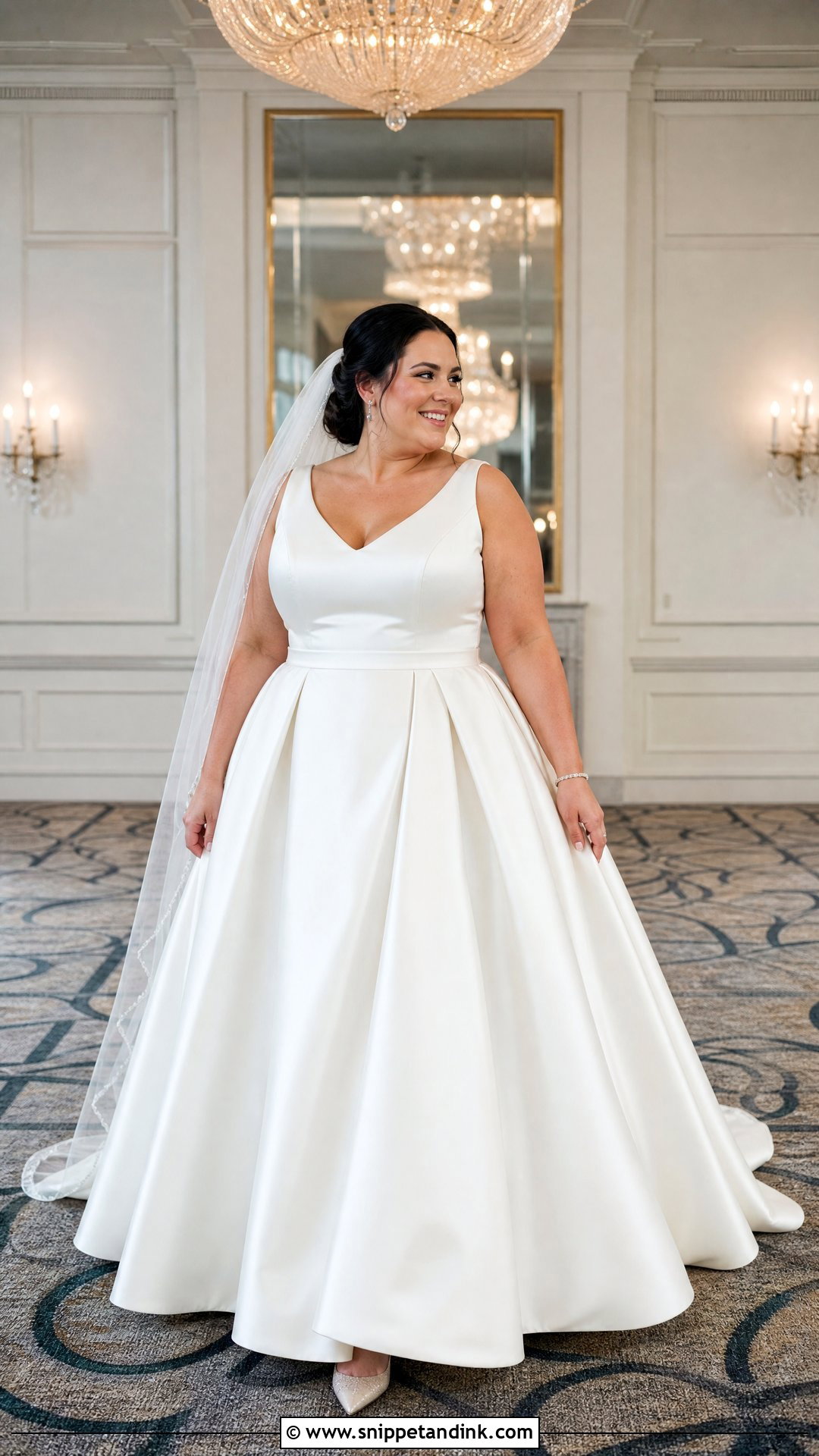 Plus Size Satin Ball Gown Wedding Dress - Snippet and Ink - 20 Wedding Dress for Plus Size Women Ideas