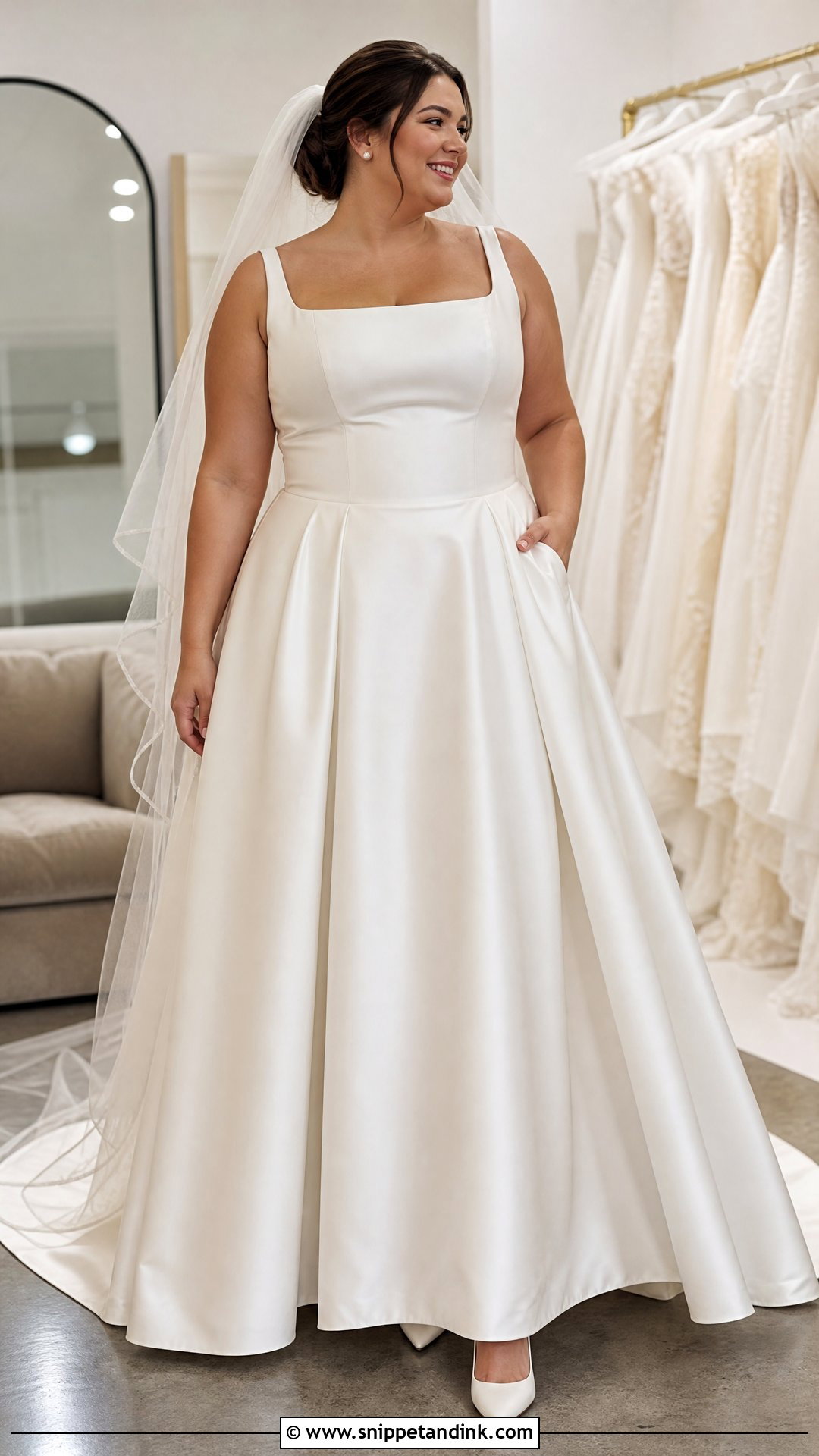 Plus Size Satin Bridal Dress - Snippet and Ink - 25 Plus Size Bridal Dresses