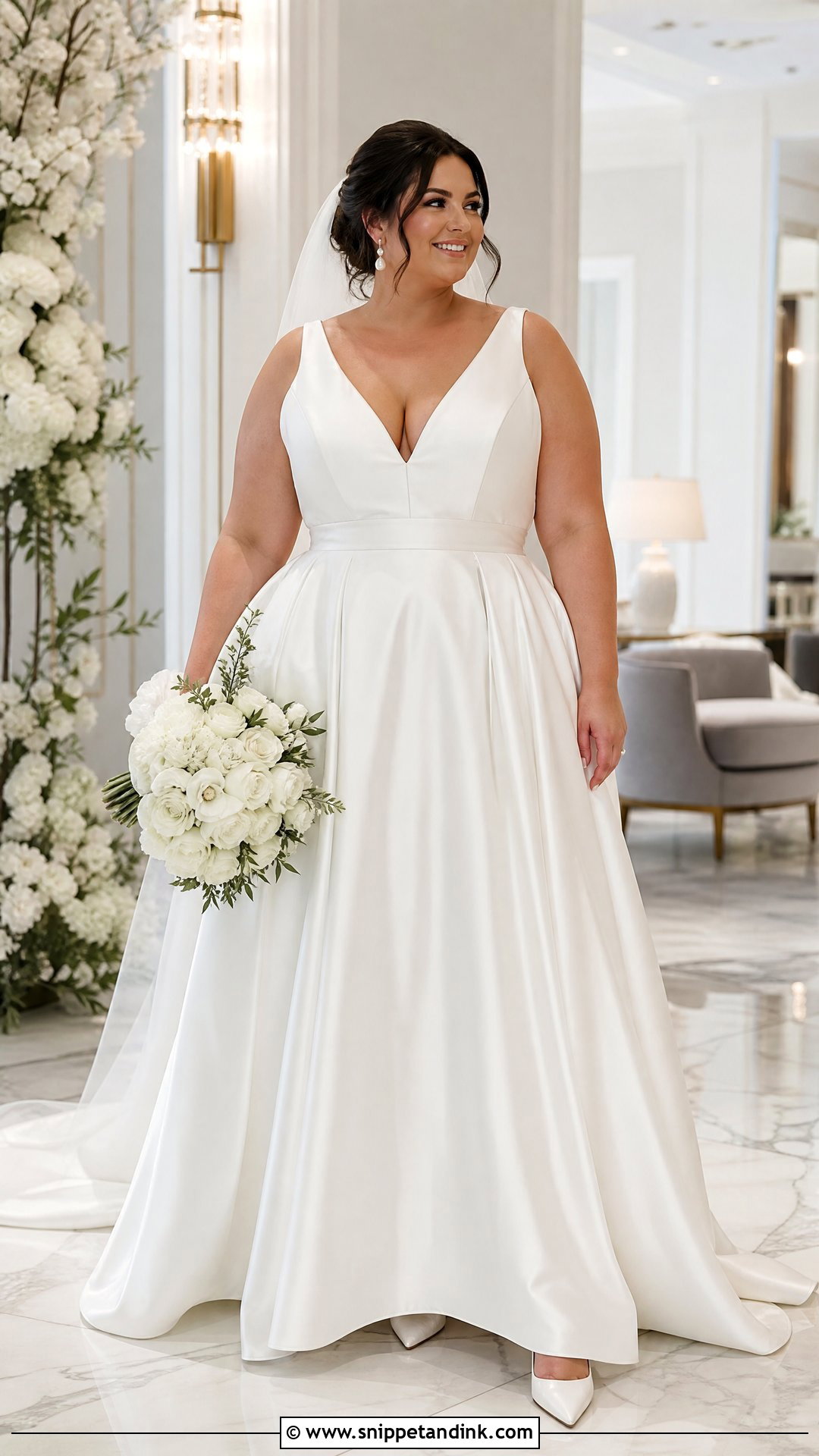 Plus Size Satin Bridal Gown - Snippet and Ink - 20 Plus Size Bridal Gowns