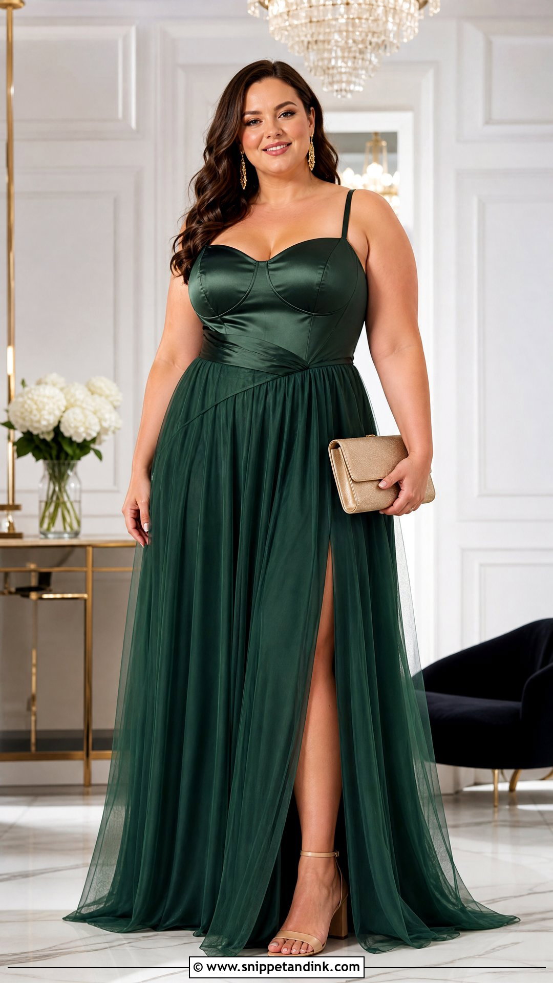 Plus Size Satin Corset and Tulle Maxi Dress - Snippet and Ink - 20 Satin and Tulle Dress Ideas