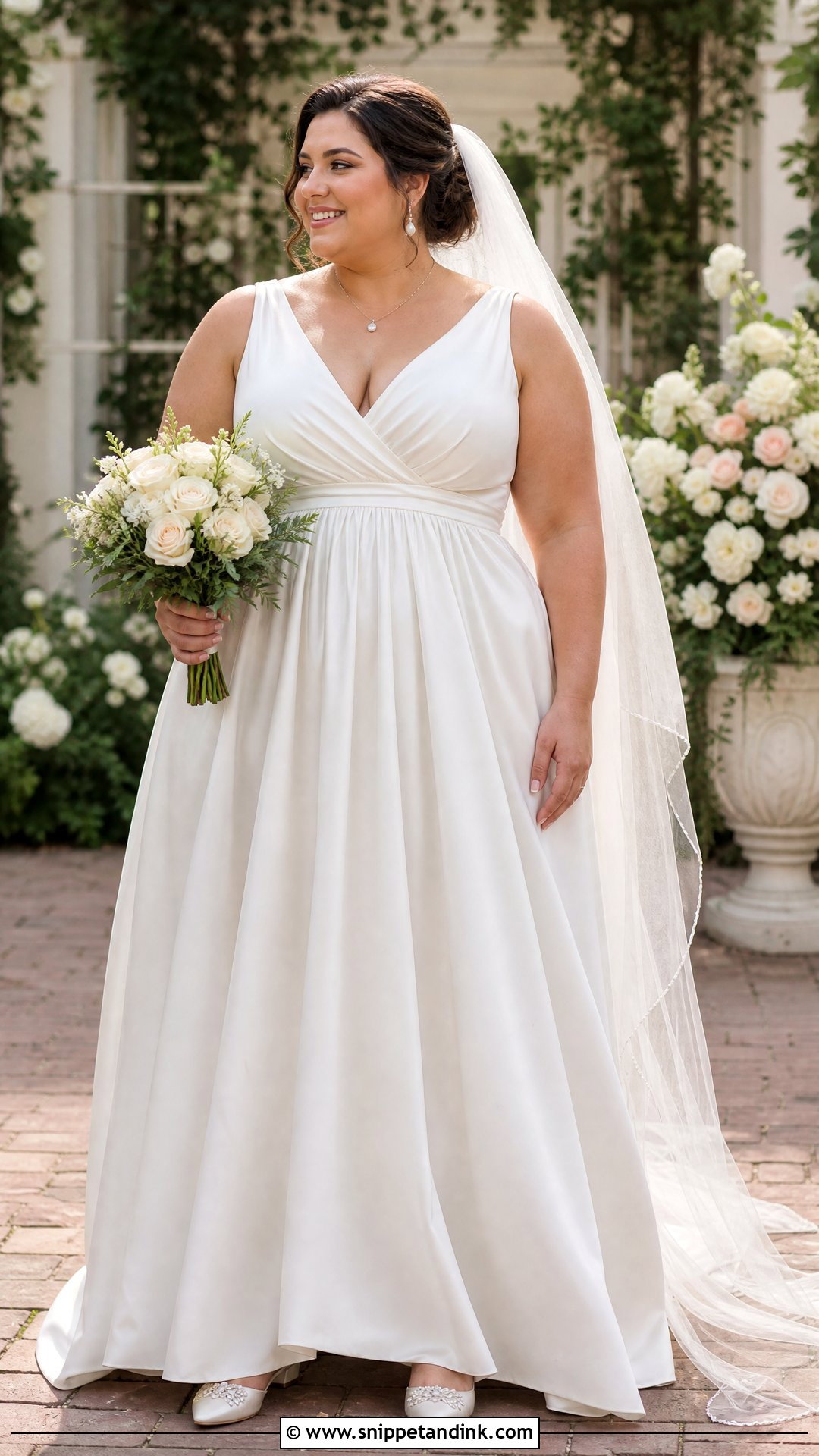 Plus Size Satin Empire Waist Wedding Dress - Snippet and Ink - 20 Plus Size Satin Wedding Dress Ideas