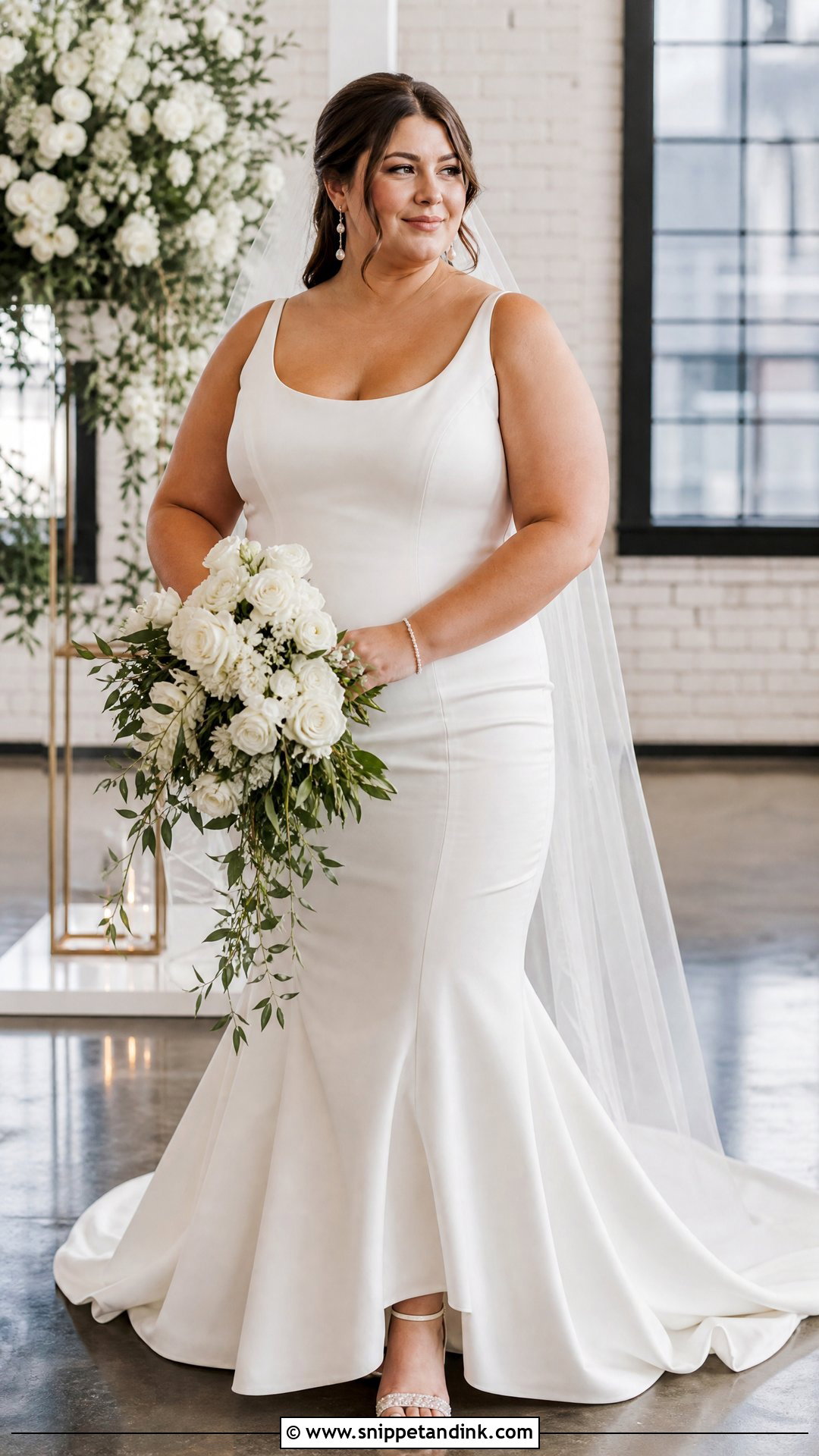 Plus Size Satin Fit and Flare Wedding Dress - Snippet and Ink - 20 Plus Size Satin Wedding Dress Ideas