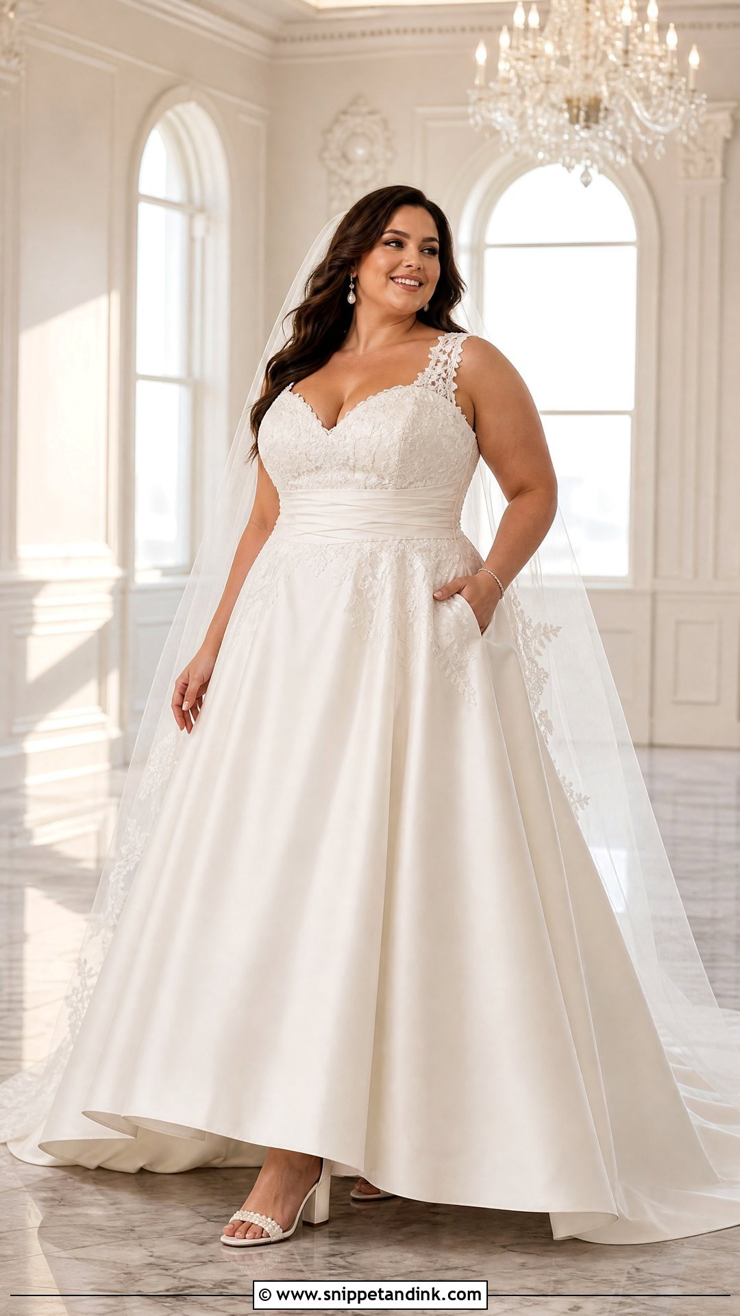 Plus Size Satin Lace Wedding Dress - Snippet and Ink - 20 Satin Lace Wedding Dress Ideas