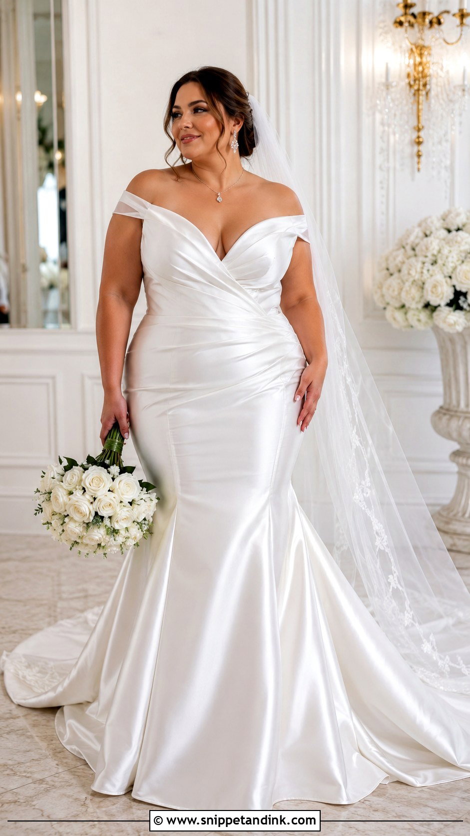 Plus Size Satin Mermaid Wedding Dress - Snippet and Ink - 25 Satin Mermaid Wedding Dress Ideas