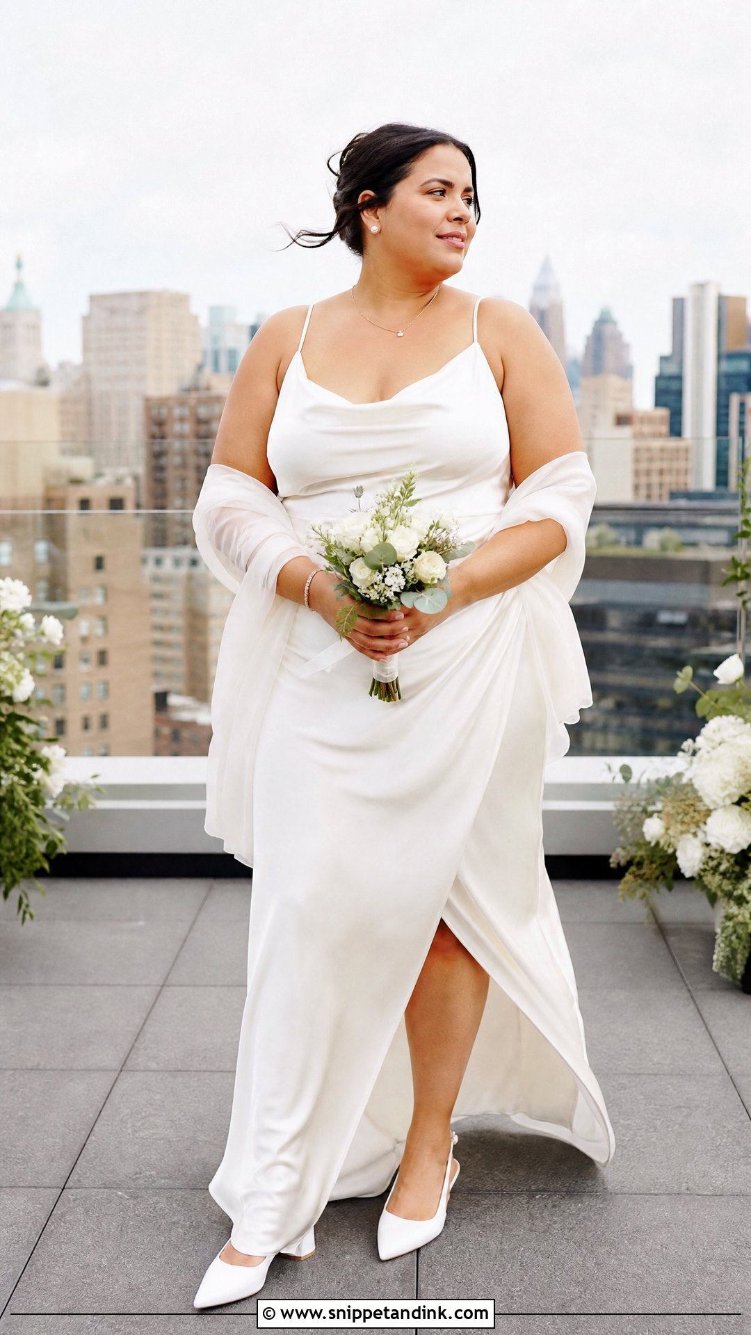 Plus Size Satin Slip Elopement Dress - Snippet and Ink - 20 Plus Size Elopement Dress Ideas
