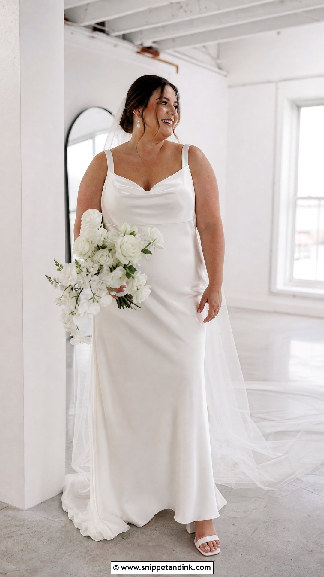 Plus Size Satin Slip Wedding Dress - Snippet and Ink - 20 Plus Size Simple Wedding Dress Ideas